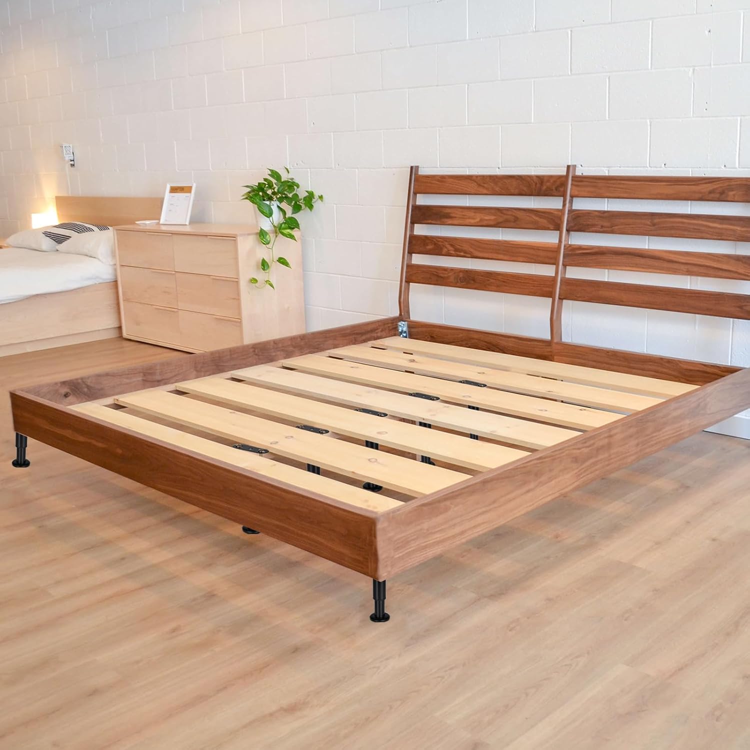 2 patas de soporte ajustables para marco de cama, patas de soporte de metal resistente con base más ancha (7 a 13 pulgadas)
