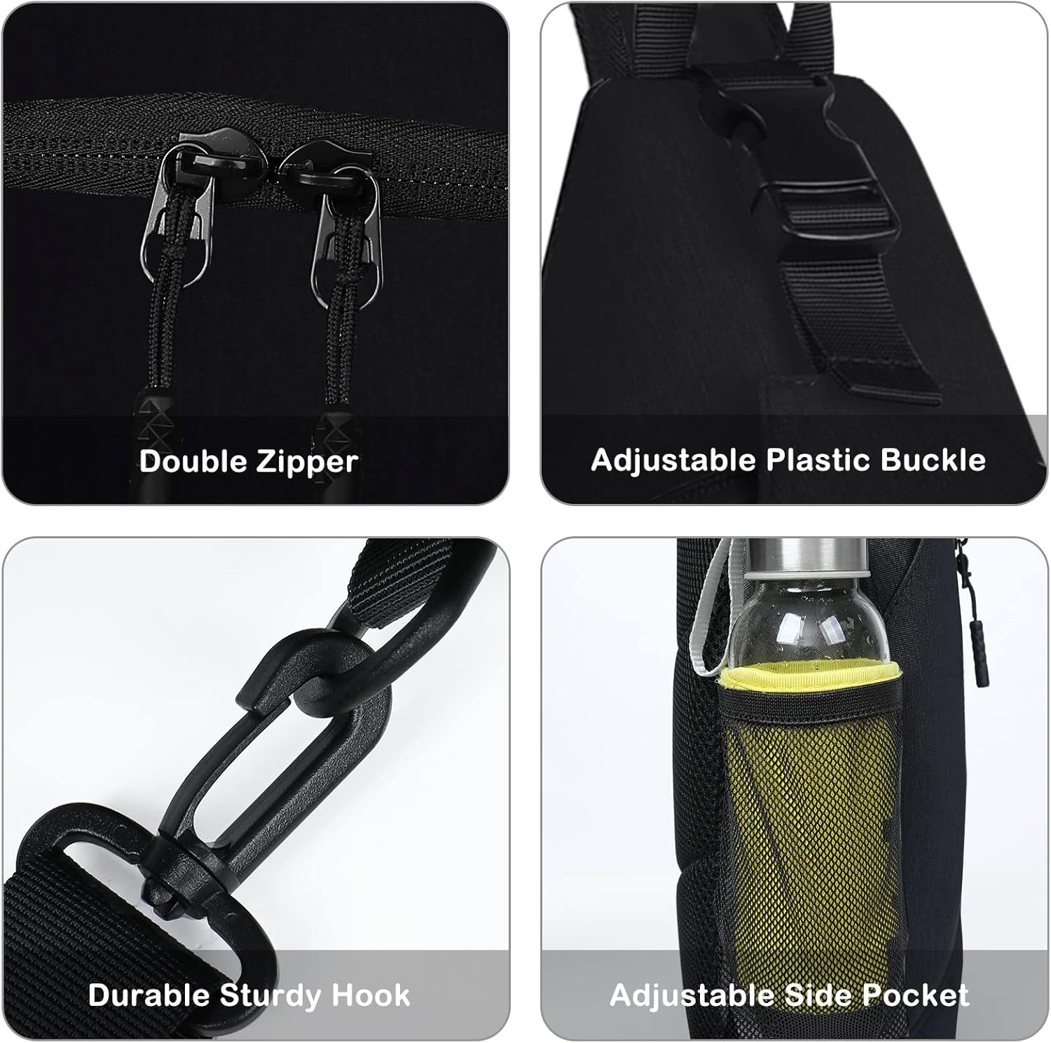 MOSISO Mochila tipo bandolera, bolsa cruzada para el pecho, viajes, senderismo, con bolsillo vertical con cremallera y tira reflectante