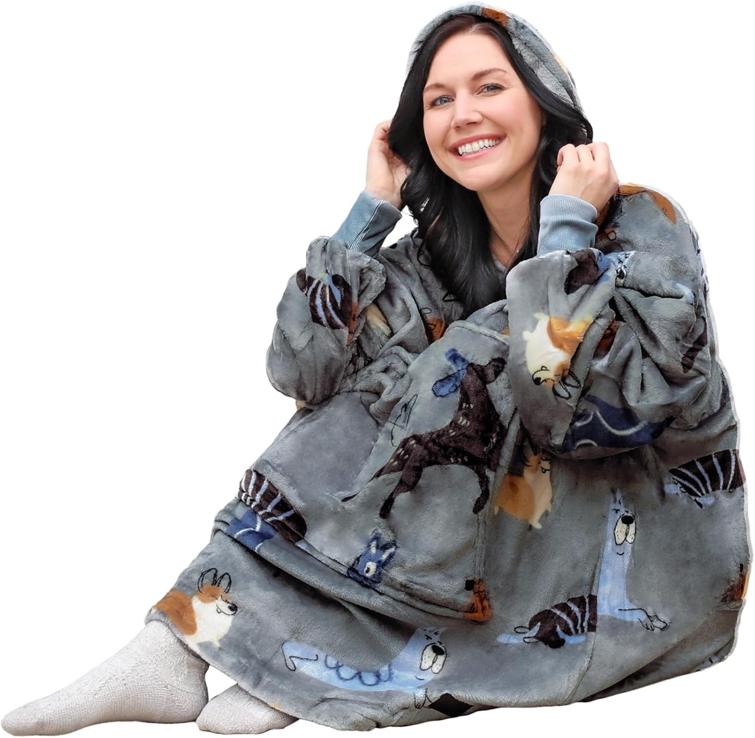 Catalonia Sudadera con capucha de gran tamaño, sudadera de forro polar con bolsillo frontal grande, para adultos, hombres y mujeres