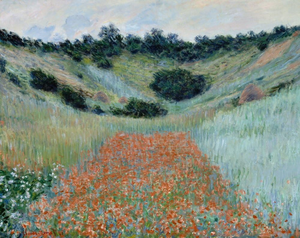 Monet Poppy Field 1885 NPoppy Field In A Hollow Near Giverny, óleo sobre lienzo, 1885 Póster impreso por (24 x 36)