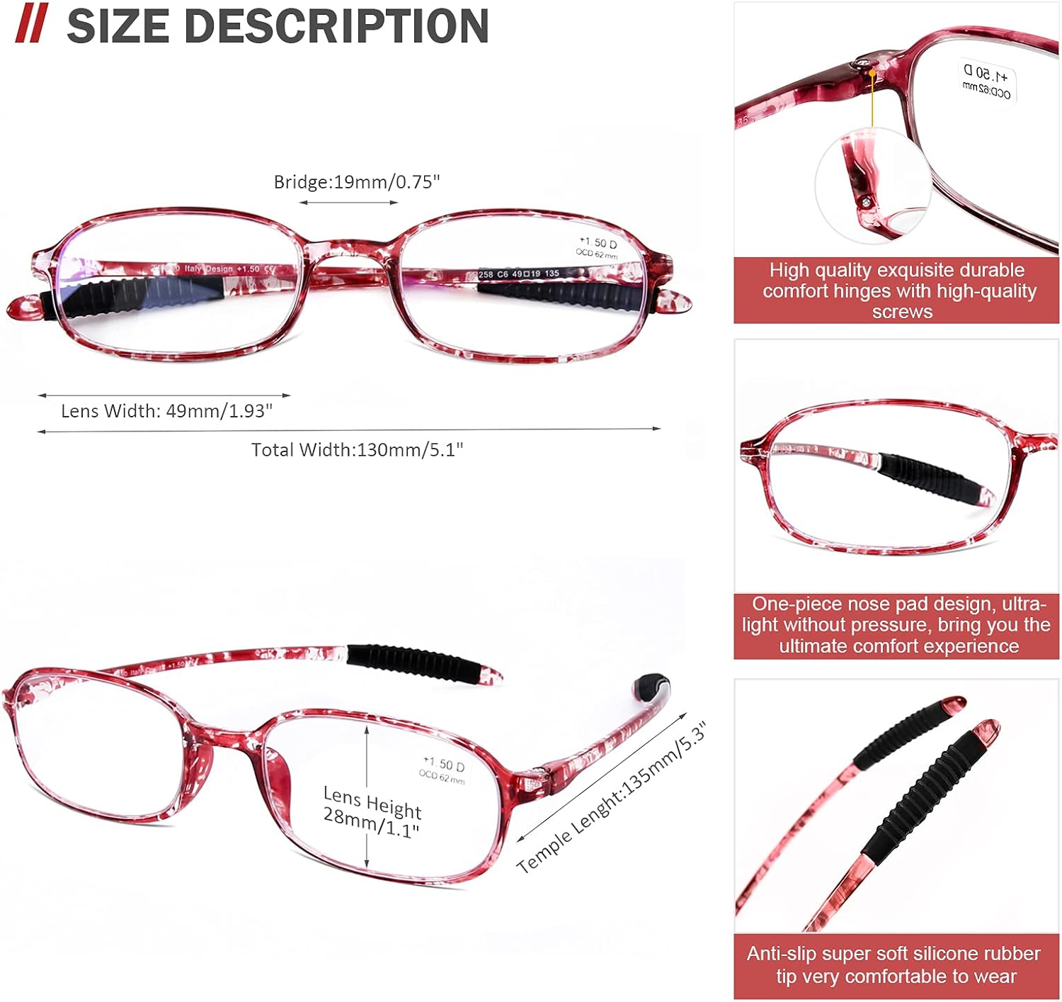 Lentes de lectura para computadora con bloqueo de luz azul, ligeras, para mujeres y hombres.