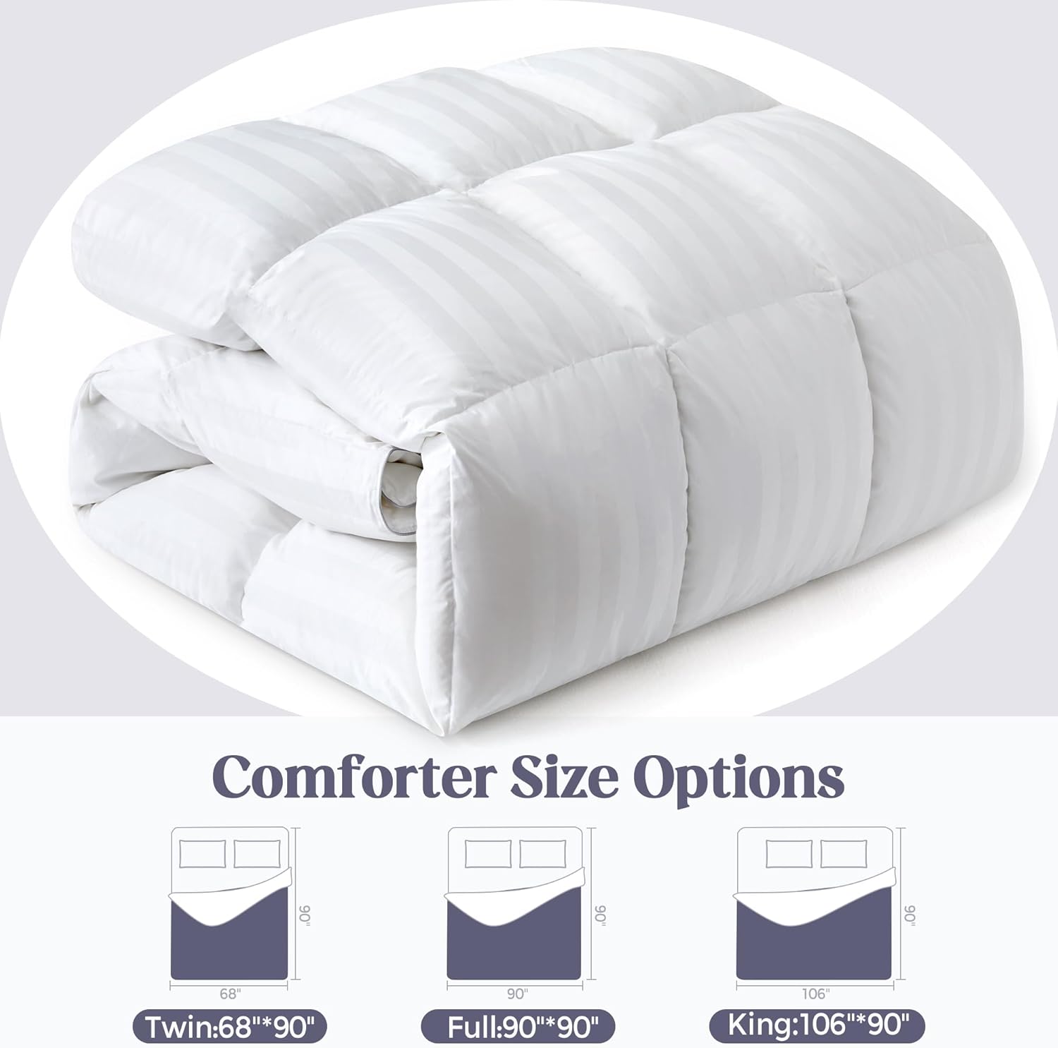 Edredón de plumón tamaño estándar, relleno de edredón para todas las estaciones, para ropa de cama, colección de hotel, edredón de plumas blancas,