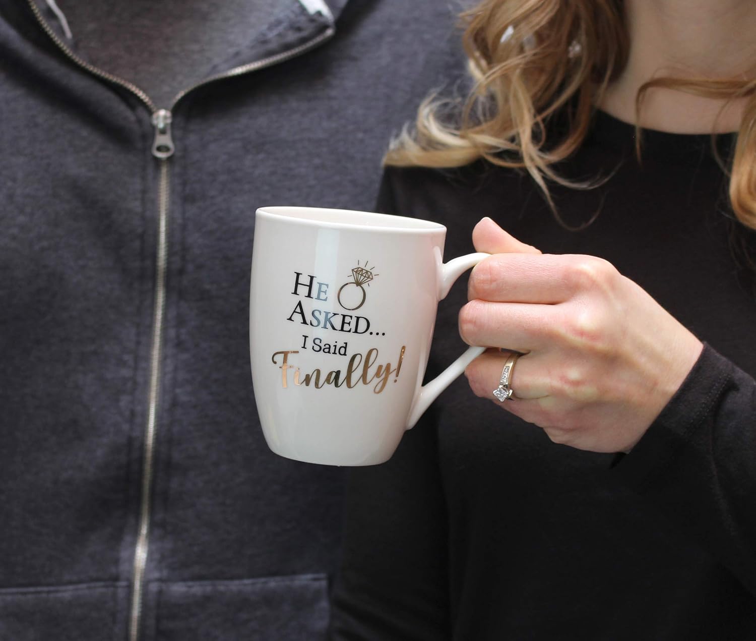 Lillian Rose Asked, I Said Finally – Taza de café, 1 unidad (paquete de 1), color crema