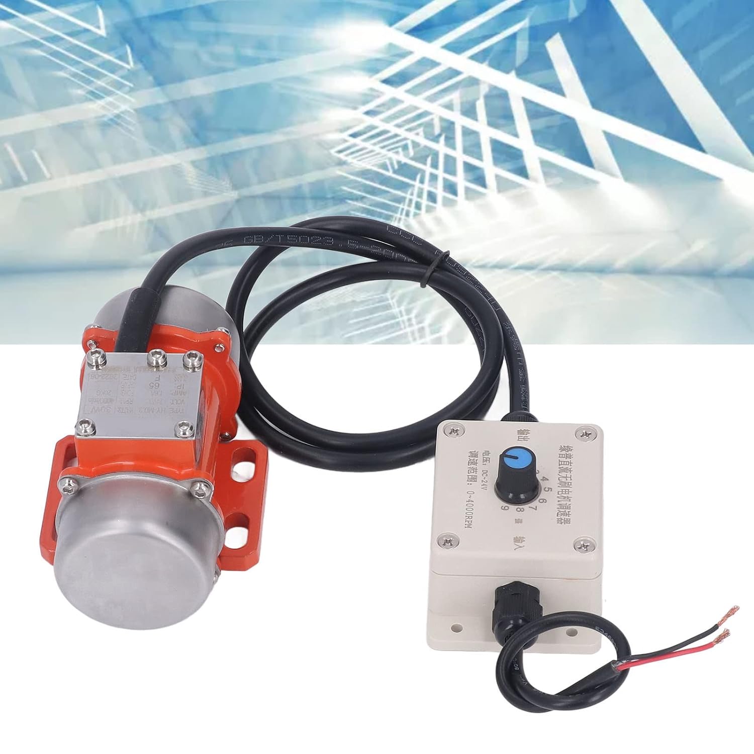 Hilitand Motor de vibración DC fuerza excitante pequeño motor eléctrico con controlador de velocidad sin escobillas 30W 4000RPM DC 12V 2.1A