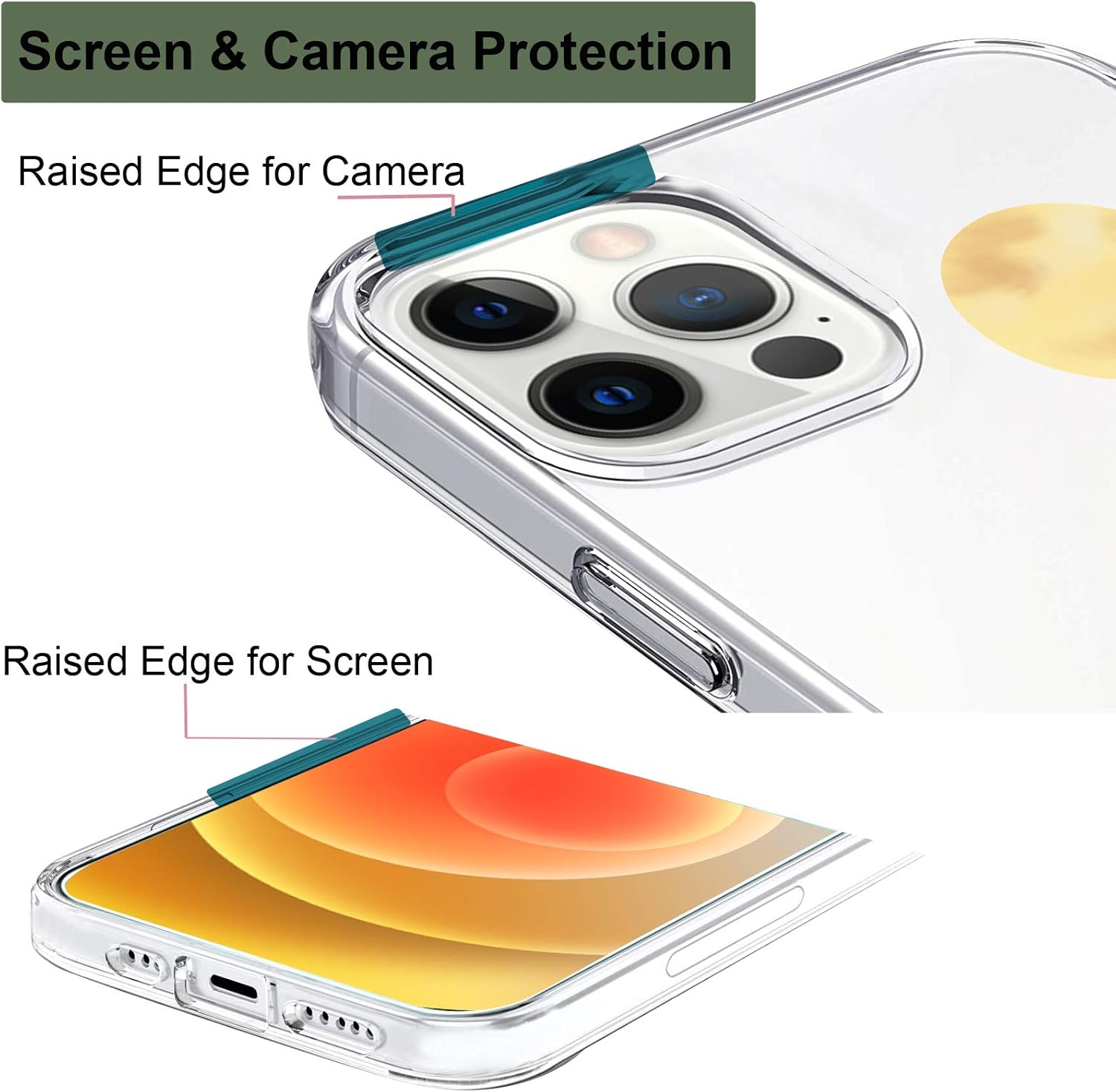 Unov Case Compatible with iPhone 12 iPhone 12 Pro Case Clear with Design Slim Protective Soft TPU Bumper Embossed Pattern 6.1 Inch (Sierra Mountains)