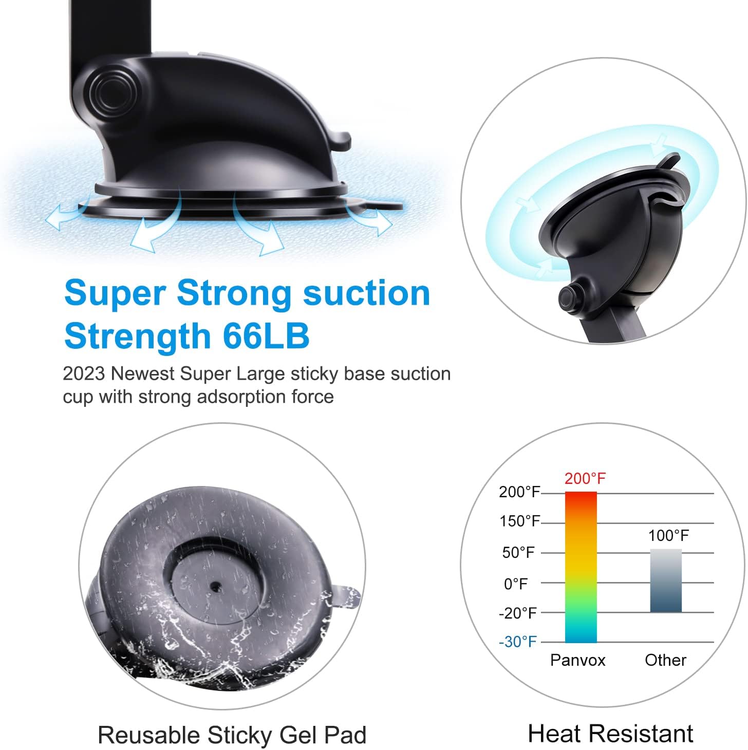 Soporte magnético para teléfono para automóvil, soporte universal para parabrisas de automóvil con ventosa mejorada de 3.2 pulgadas, 8 imanes