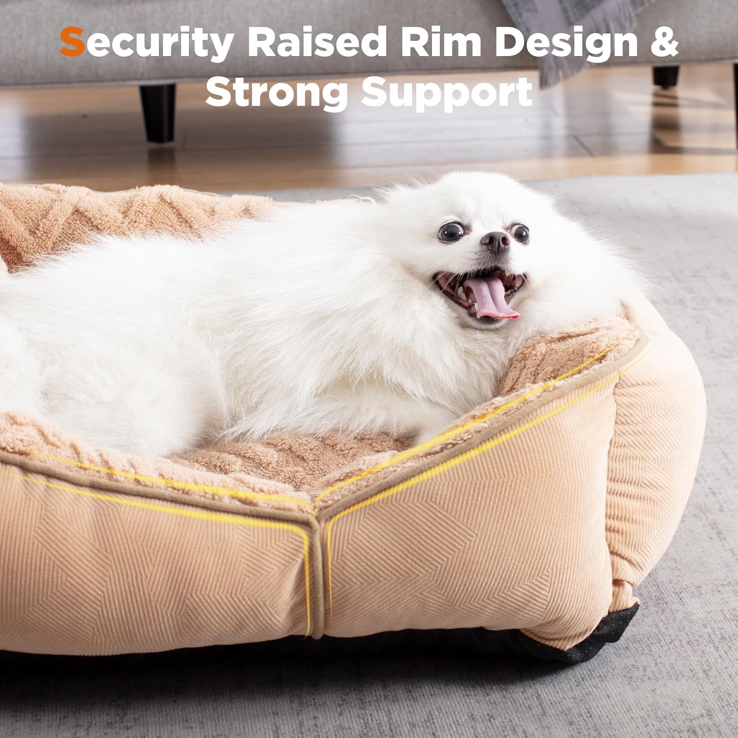 GASUR Cama rectangular para perros medianos y pequeños, lavable a máquina, sofá para dormir, parte inferior antideslizante, camas para gatos de