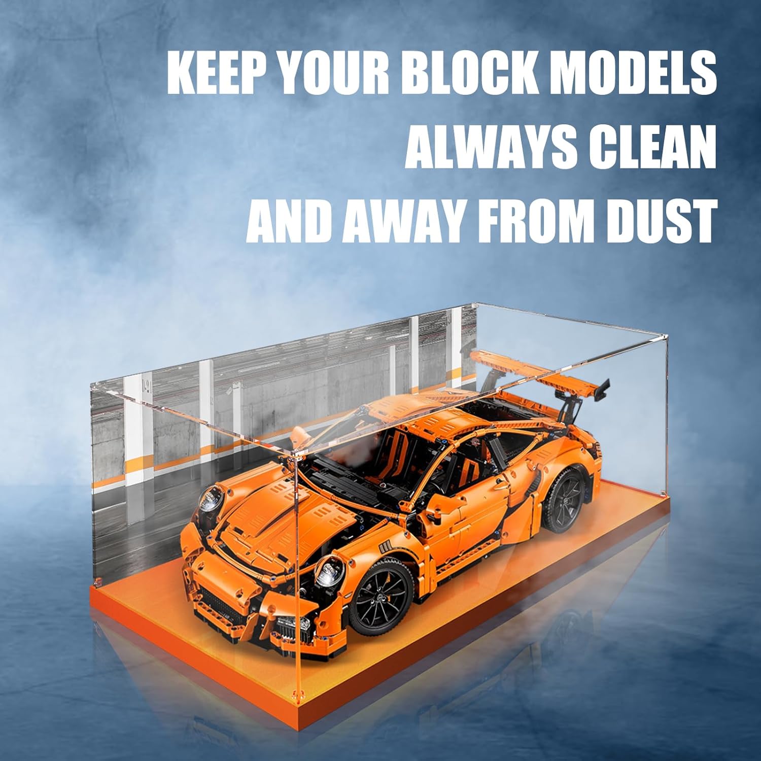 Vaodest Vitrina de acrílico para Lego 42056 Porsche GT3rs, caja de exhibición transparente HD de 0.118 in a prueba de polvo para Lego 42056 modelo