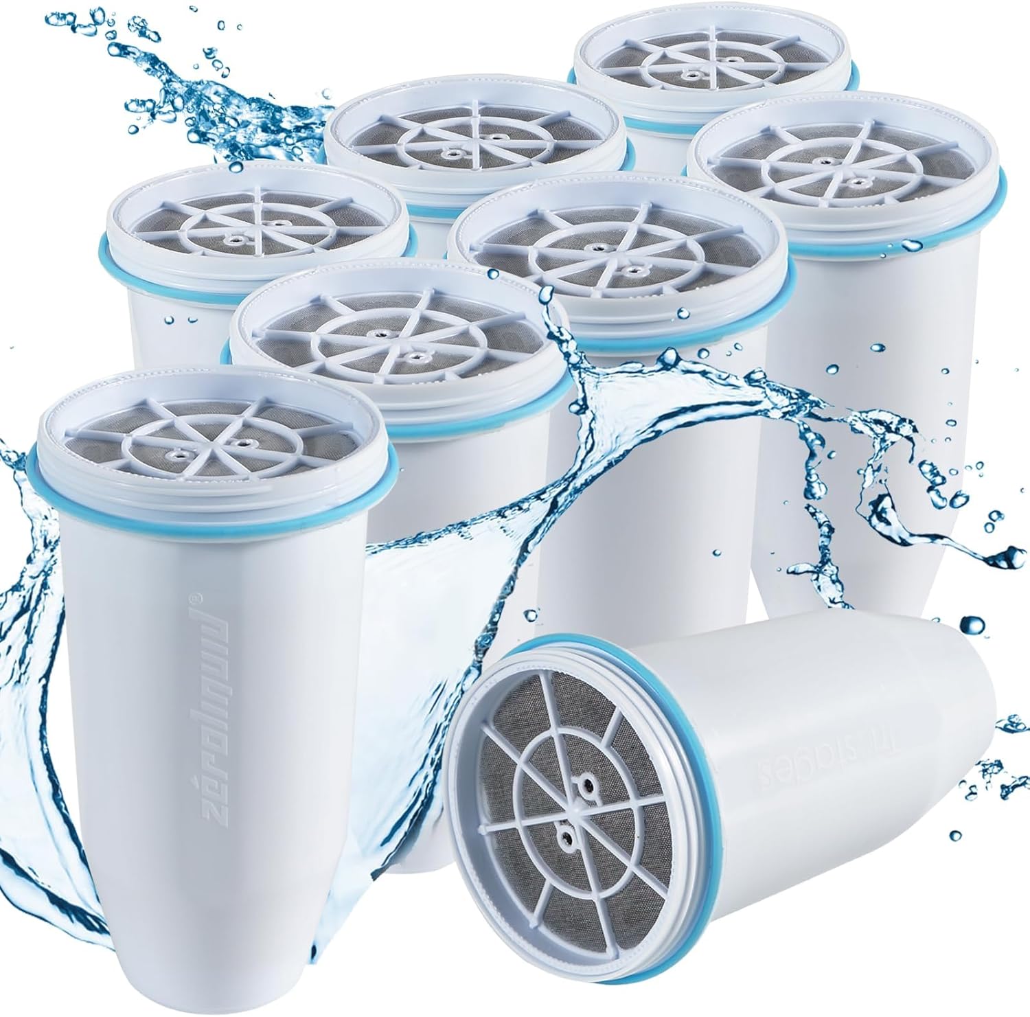 Zeroliquid ZR-001 Reemplazo del filtro de agua, filtros de agua de repuesto para jarras y dispensadores, filtro avanzado de 6 etapas Sistema 0 TDS