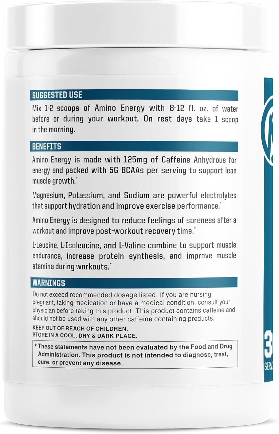 NutraOne Amino Energy BCAA – Suplemento en polvo para pre-entrenamiento con aminoácidos de cadena ramificada de cafeína para ayudar a alimentar y
