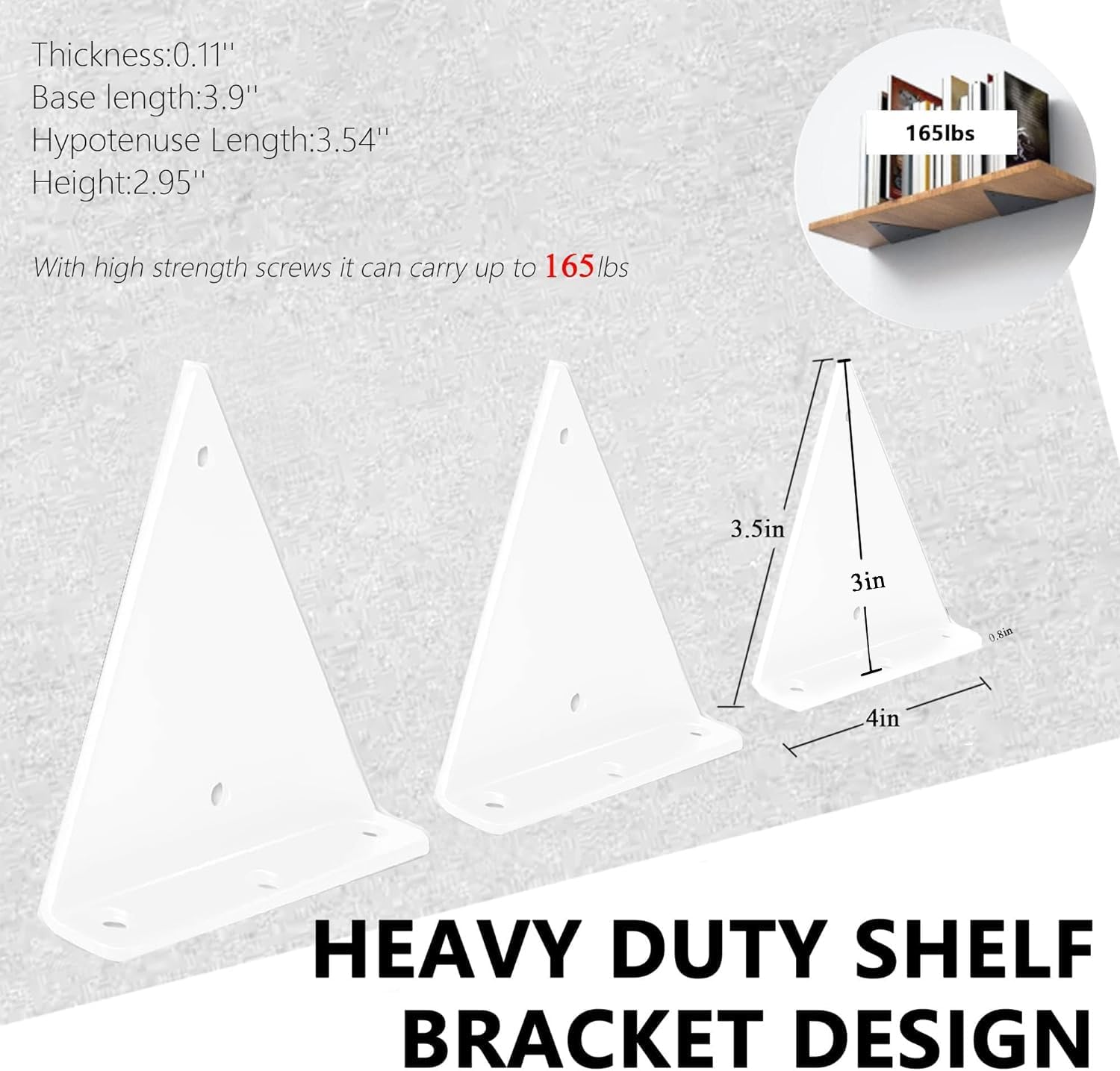 4 soportes flotantes para estantes de 4 x 3 pulgadas, soporte de estante blanco de 4 pulgadas, soportes de estantes flotantes, accesorios de estante
