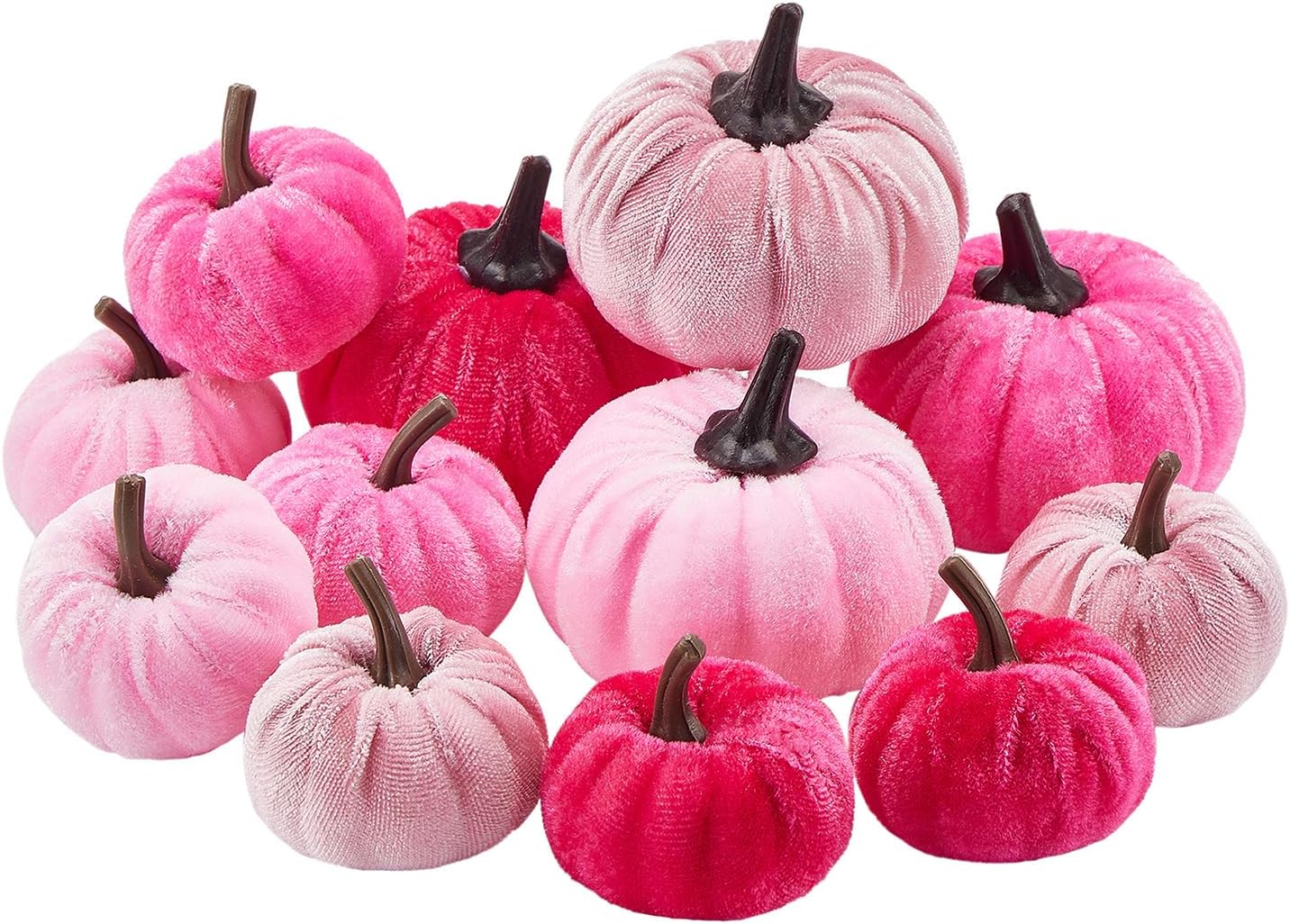 MALCIKLO 12 calabazas artificiales, decoración de cosecha de arce, decoración de otoño, centro de mesa de franela para otoño, cosecha de Acción de
