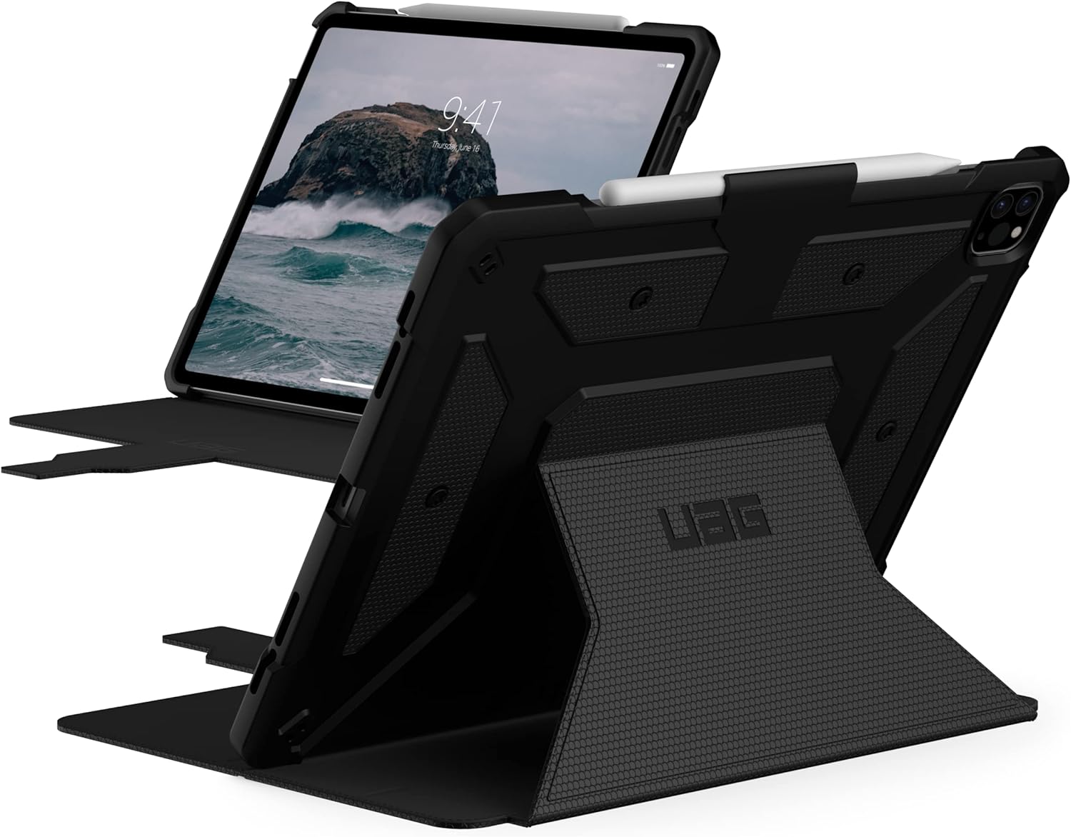 URBAN ARMOR GEAR UAG – Funda para iPad Pro de 12.9 pulgadas, color negro, 5 generación 2021 A2378, A2379, A2461, A2462 Metropolis, resistente y