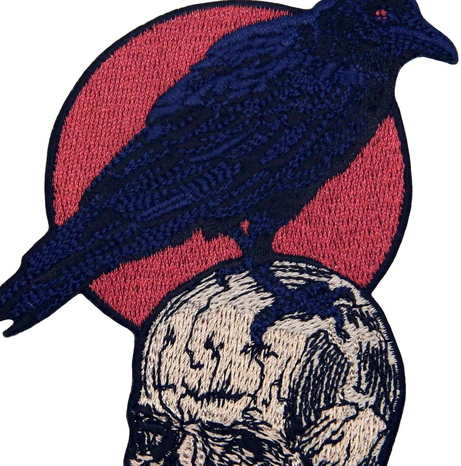 El cuervo en el cráneo parche bordado aplique insignia para planchar en el emblema