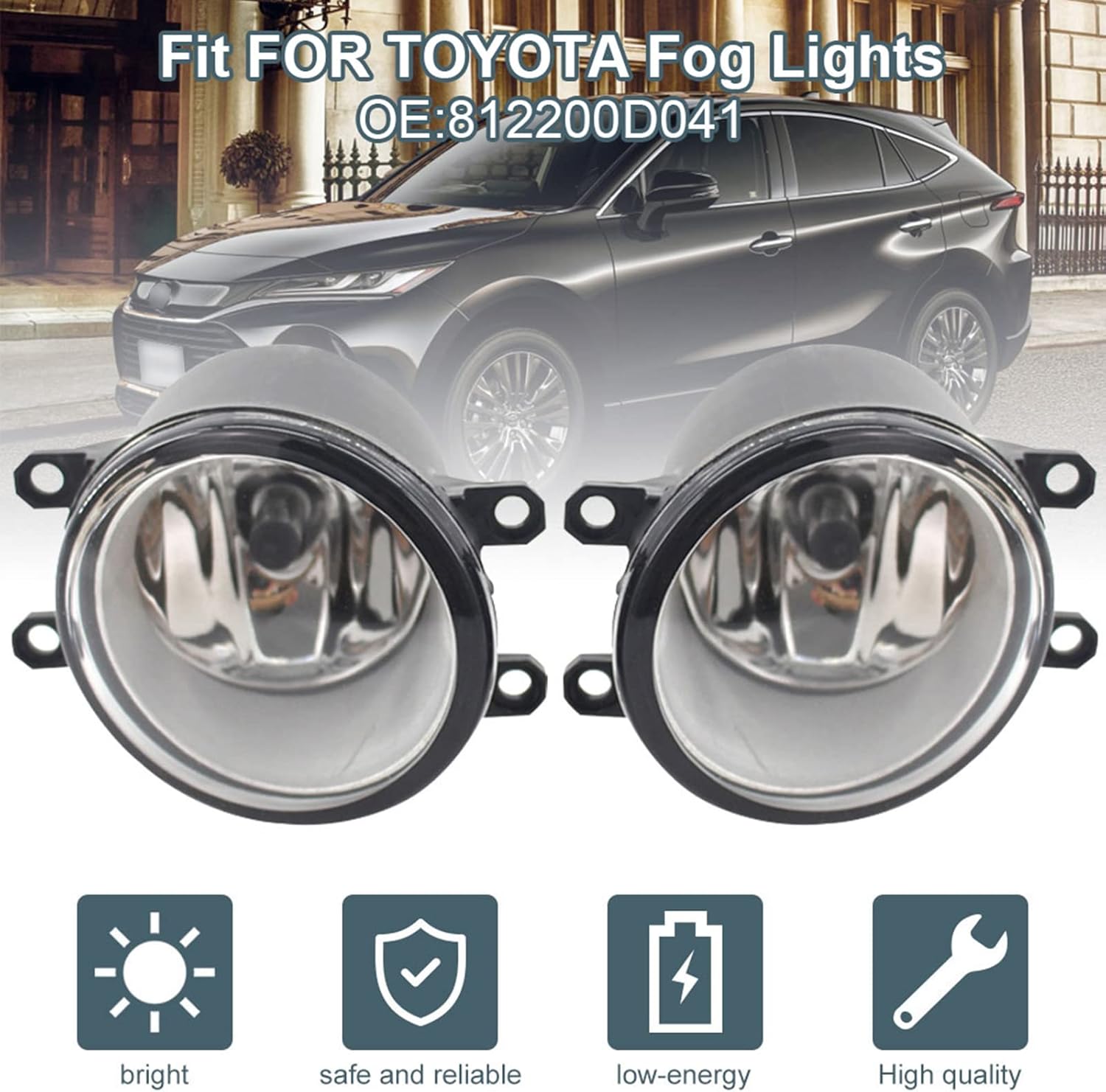 VISVIC Lente LED antiniebla de repuesto para Rav4 Yaris Solara Camry Avalon Highlander Corolla Matrix Venza Prius Lexus RX350 RX450h GS350 GS450h