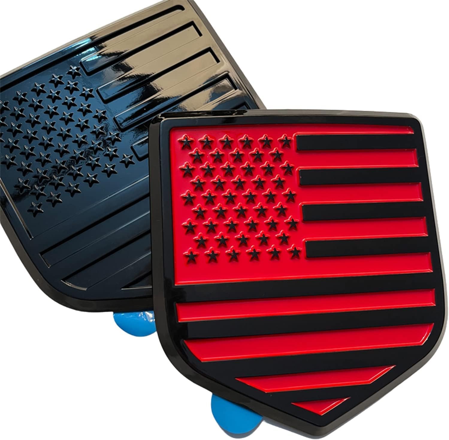 Zhizhong Emblema para portón trasero, insignia de la bandera estadounidense compatible con RAM 1500 2500 3500 2009-2018 (rojo)