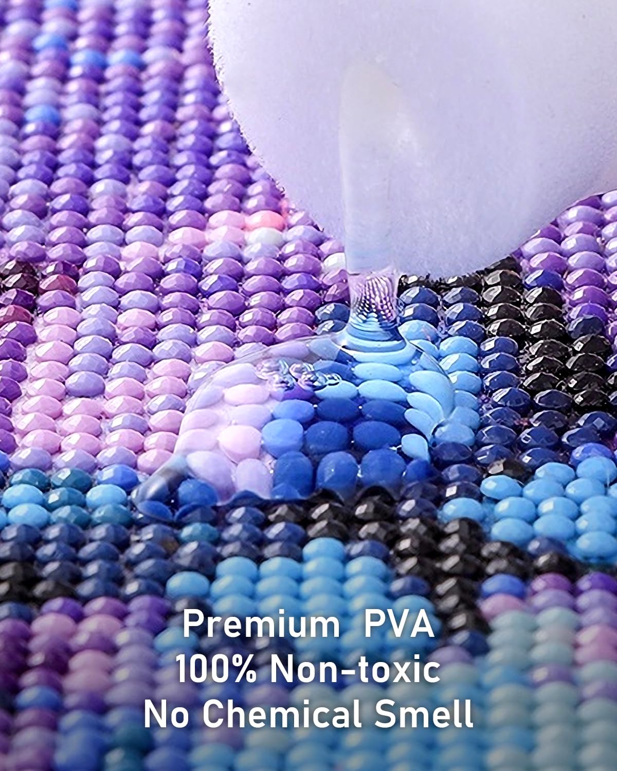 Paquete de 2 selladores de pintura de diamantes de 8.1 fl oz con cabezal de esponja, accesorios de pintura de diamante 5D de alto brillo para