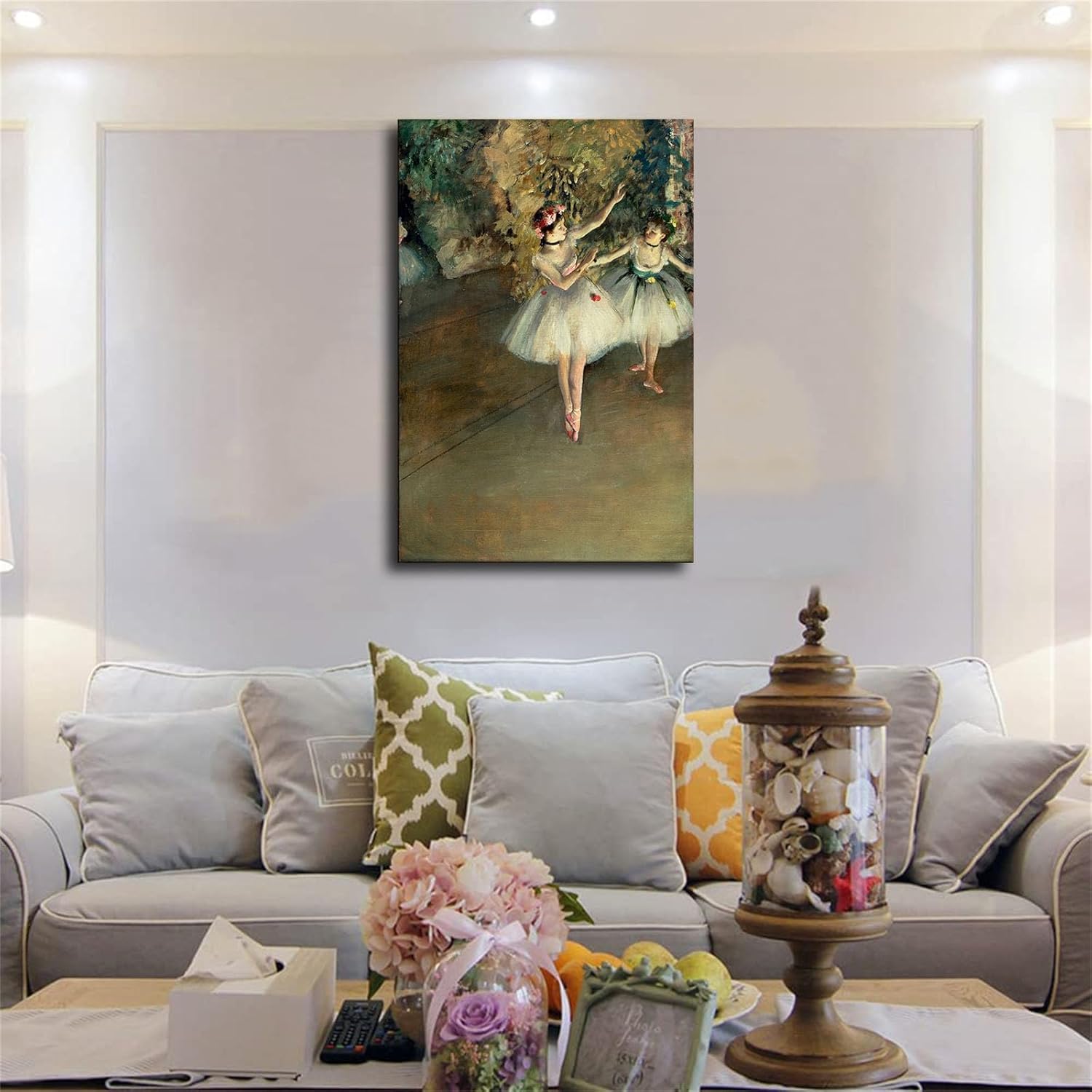 Póster de escenario de Two Dancers Ballerinas on Edgar Degas, arte decorativo, impresión en lienzo para habitación, baño, dormitorio, sala de estar