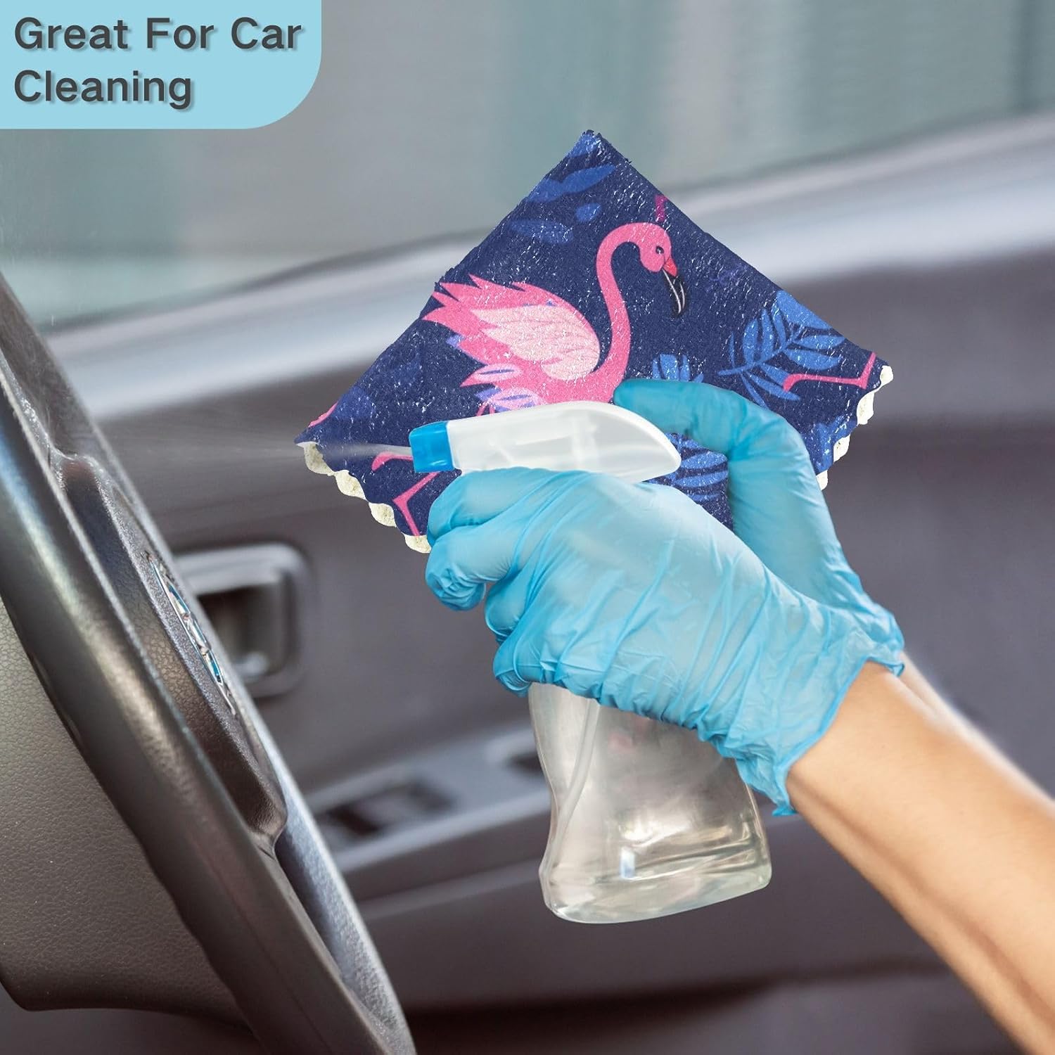 Toalla absorbente de microfibra rosa y azul Flamingo Juego de toallas de té de vacaciones Terry paño de cocina toallas de mano colgantes