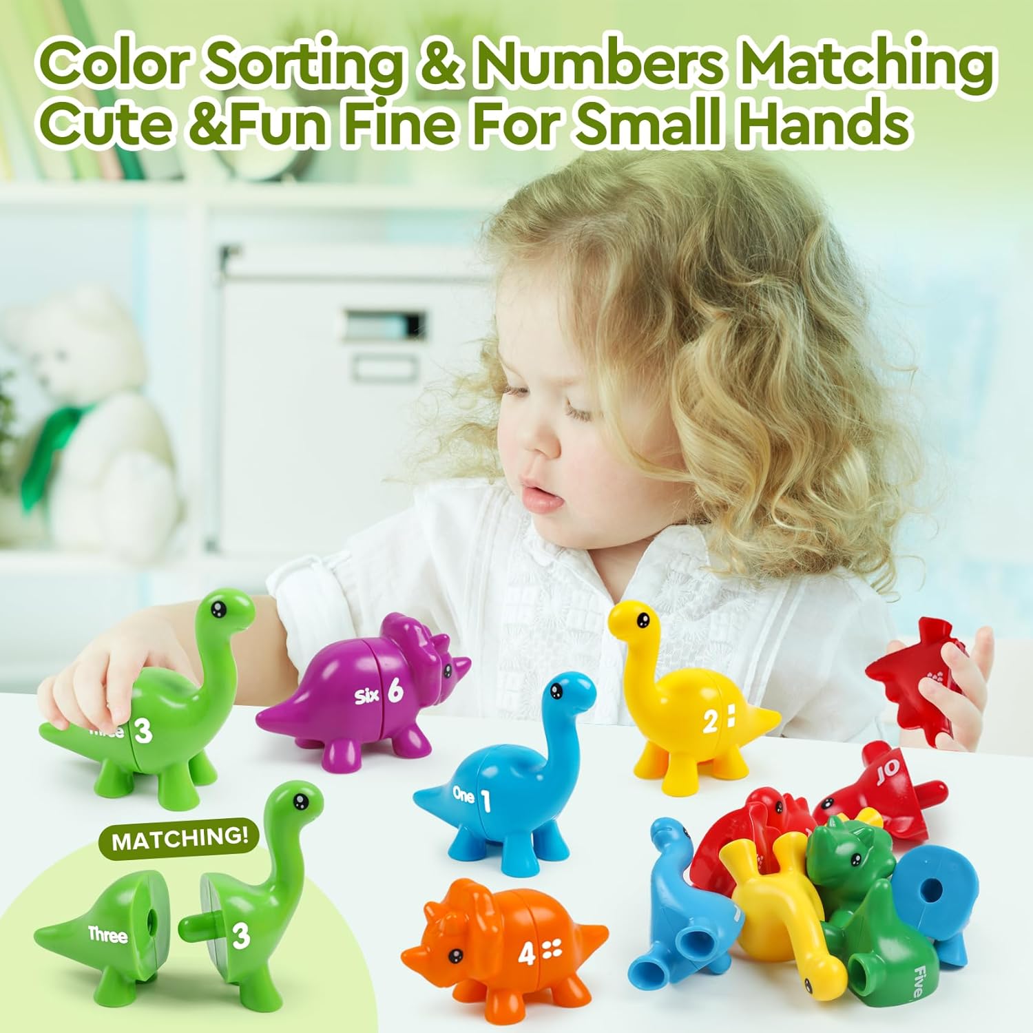 Montessori – Juguete sensorial de clasificación de números y a juego, juego de coincidencia de patrón de doble cara, reconocimiento del 1 al 10,