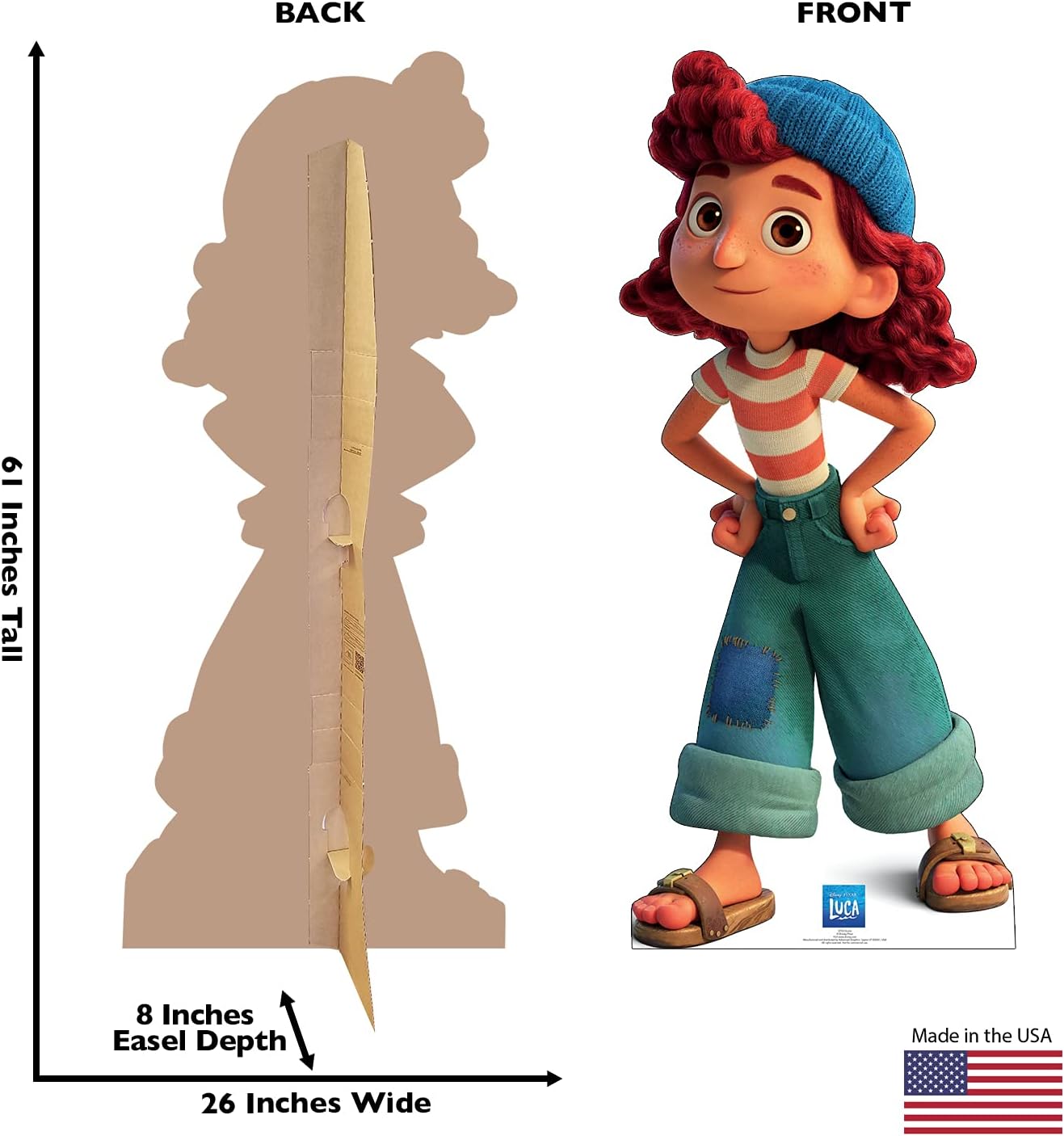 Cardboard People Giulia – Soporte de cartón de tamaño real con recortes – Disney Pixar Luca (película de 2021)