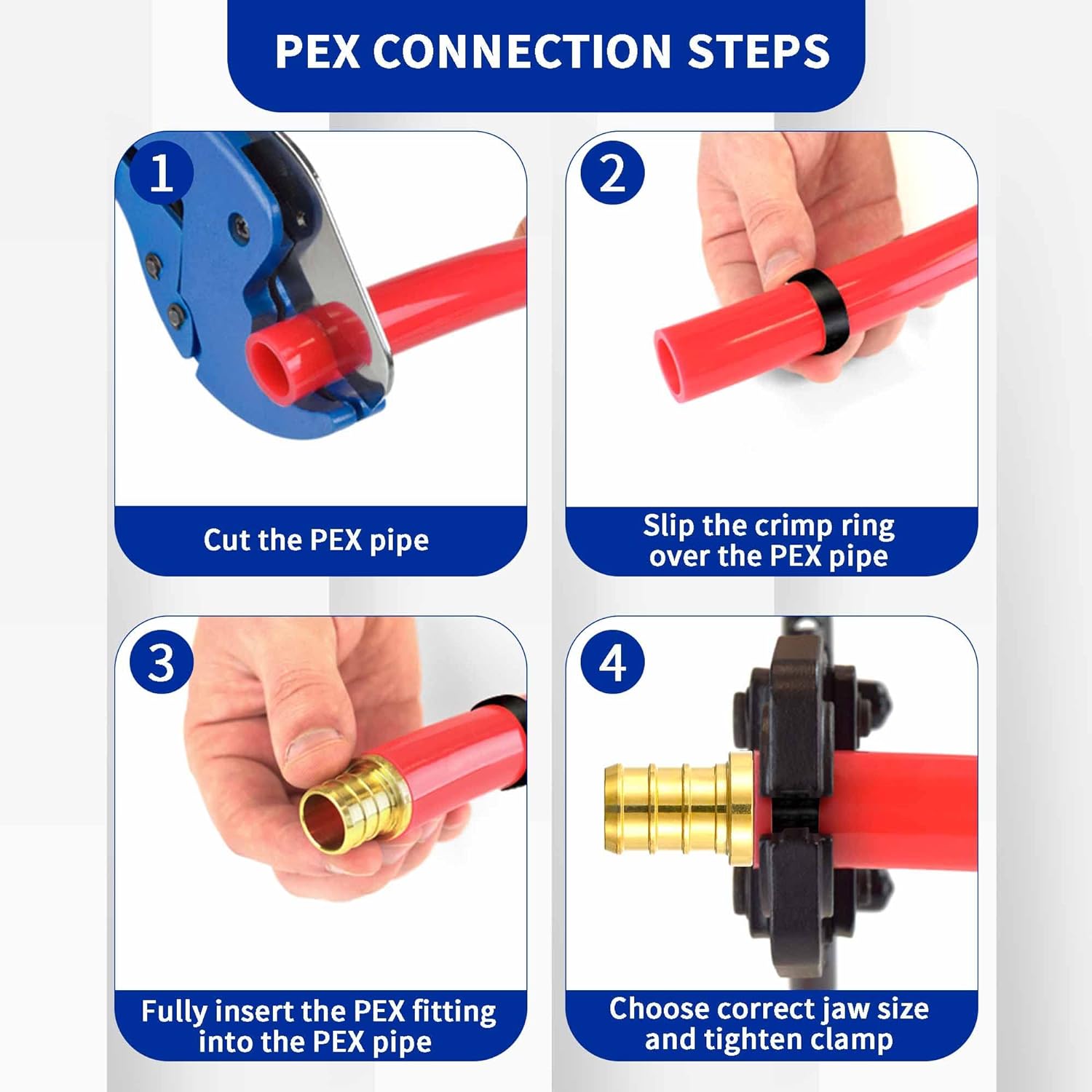Lidertik PEX Fittings – Conector de acoplamiento recto de 12 pulgada, PEX F1807 de 12 pulgada a 12 pulgada PEX F1807 de latón