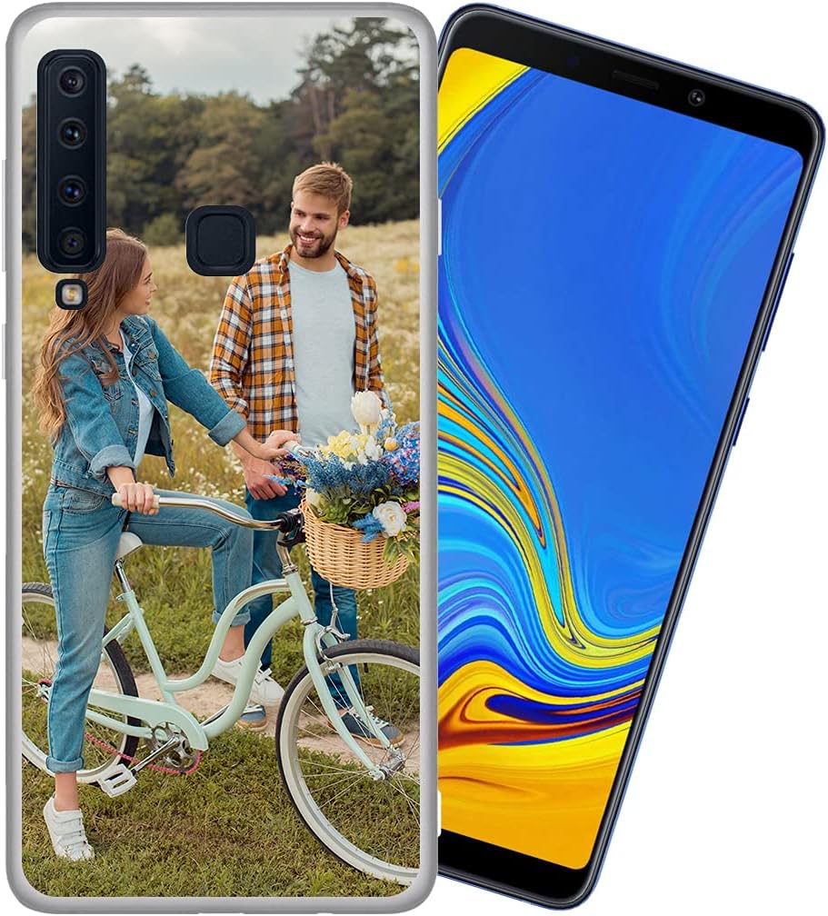 Styletify Funda de fotos personalizada para Galaxy A9 2018, funda de silicona a prueba de golpes, funda de teléfono personalizada de caramelo suave,