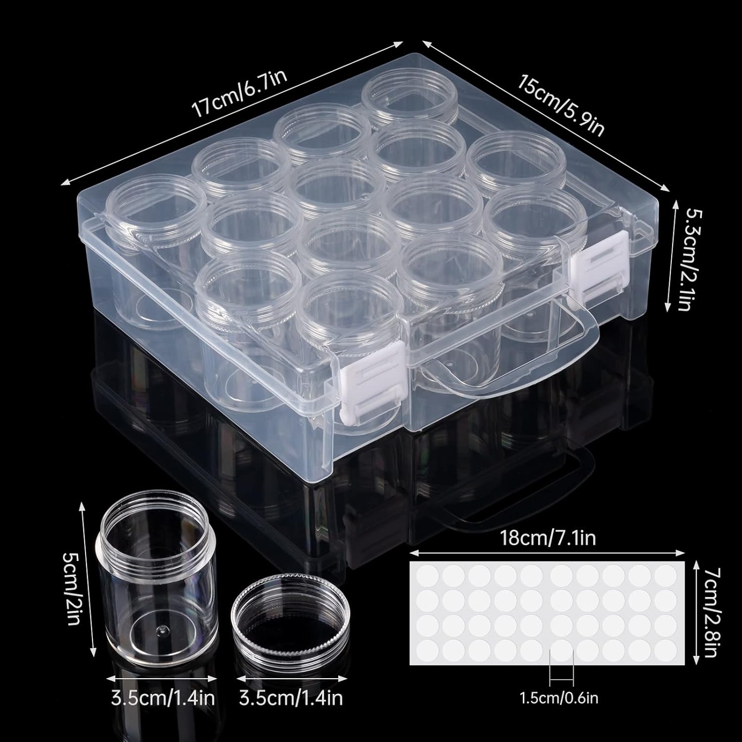 Caja organizadora de cuentas, caja de almacenamiento de arte de pintura de diamante, accesorios de arte de pintura de diamante, contenedores de