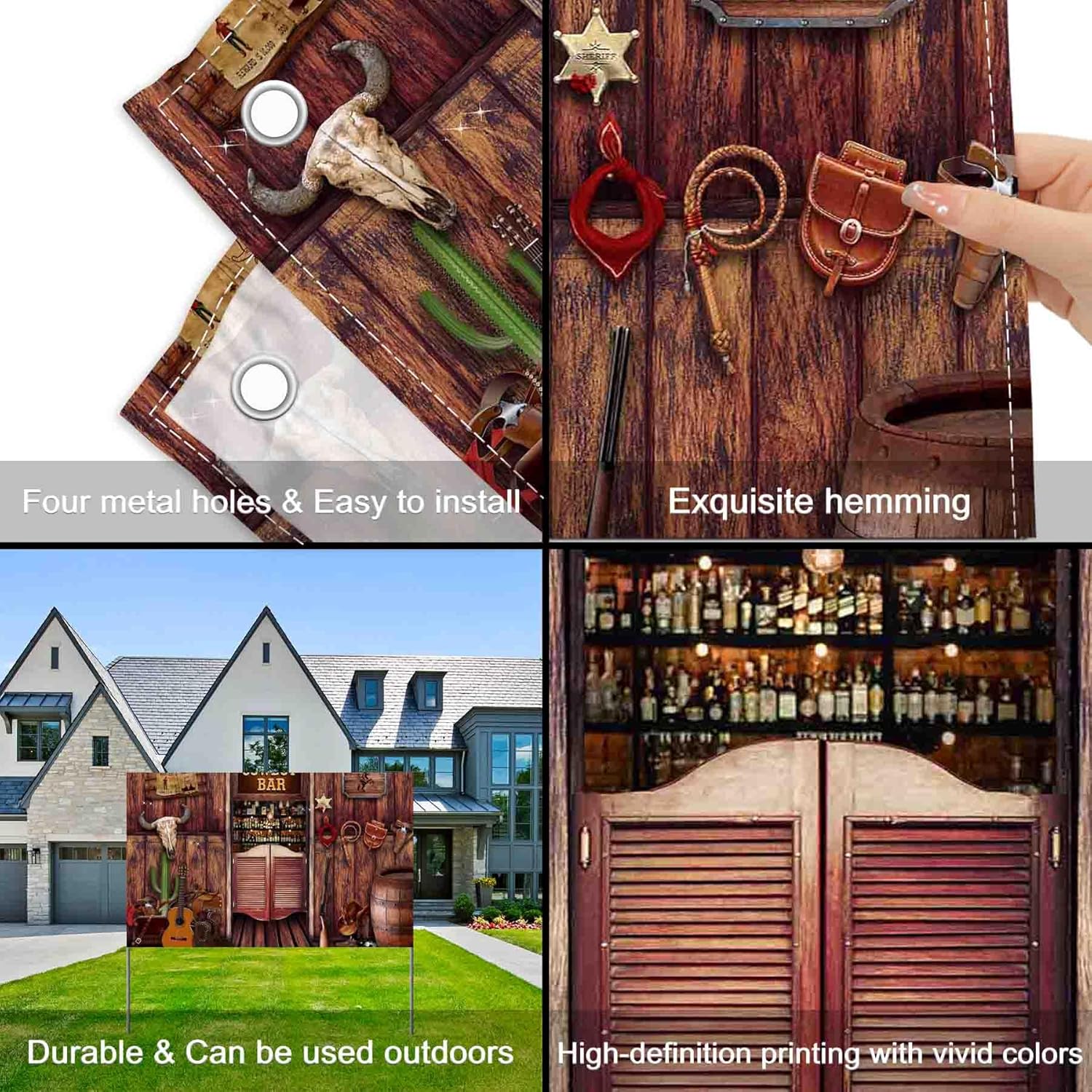 Fondo de madera rústica de 7 x 5 pies, diseño de vaquero occidental, fondo de fotografía de granero, decoración de fiesta de cumpleaños para niños,