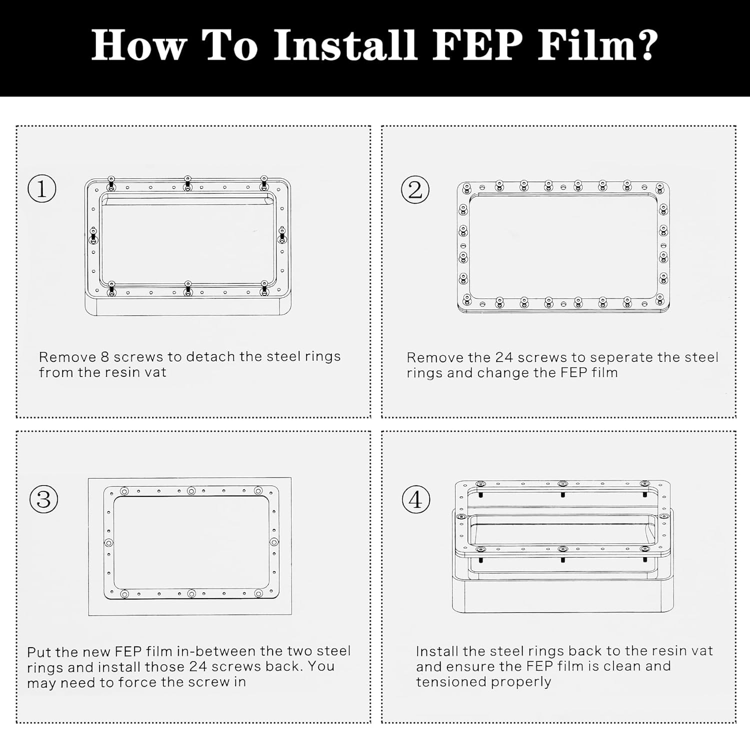 Películas de liberación de película 3D Fep 6 piezas de accesorios de impresora 3D, piezas de herramientas de 5.512 x 7.874 x 0.006 in, película de