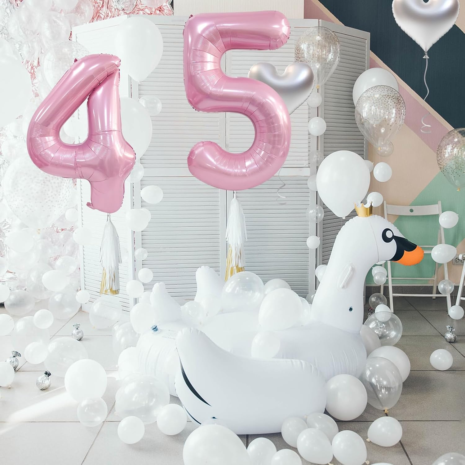 Globo de números grandes color rosa de 40 pulgadas del 0 al 9, globo gigante de aluminio con números 0 para fiesta de cumpleaños, boda, despedida de