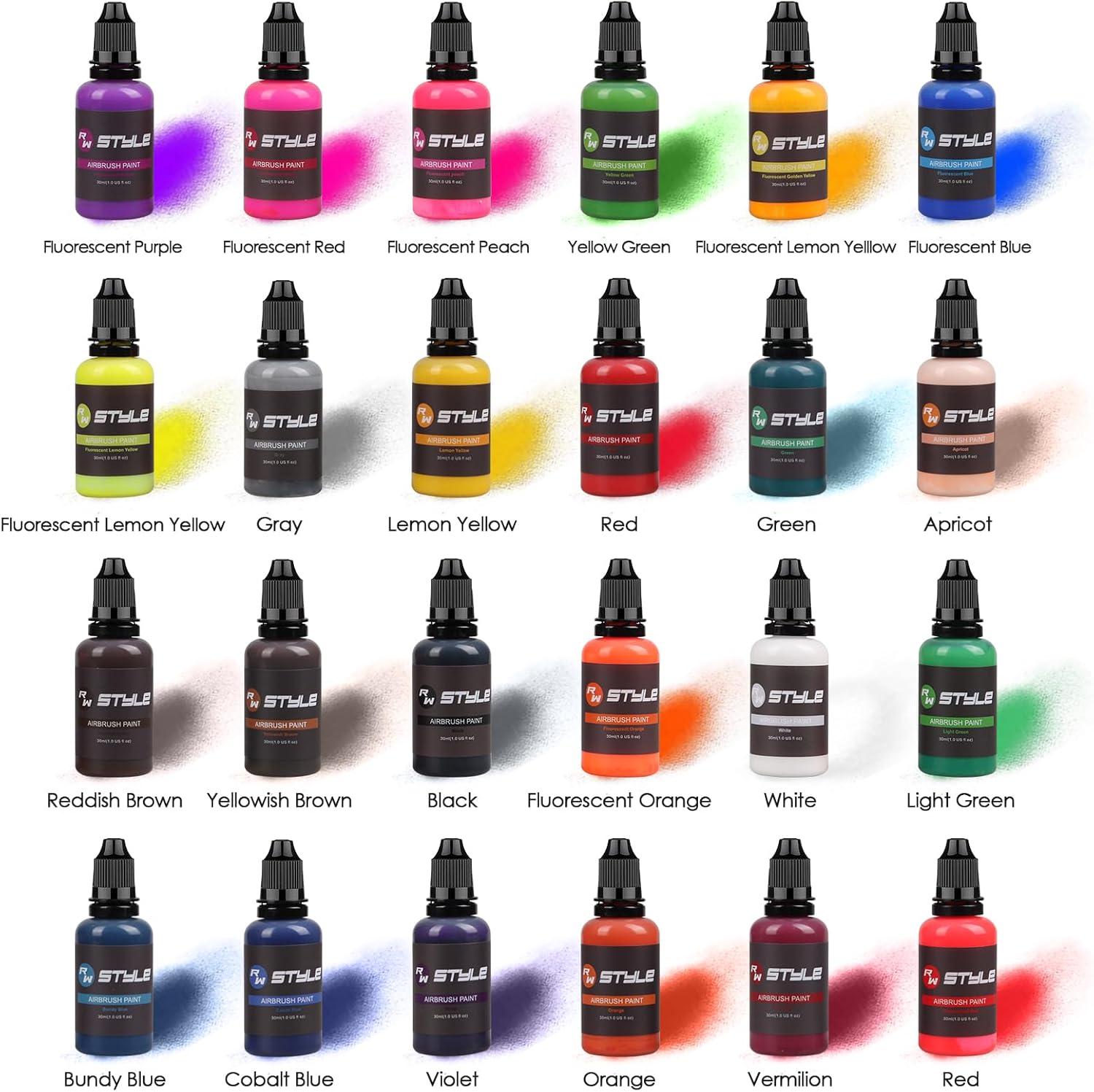 Airbrush-Kit Compresor de aerógrafo inalámbrico recargable con kit de pinturas de 24 colores para peluquería, arte de uñas, maquillaje, pintura de
