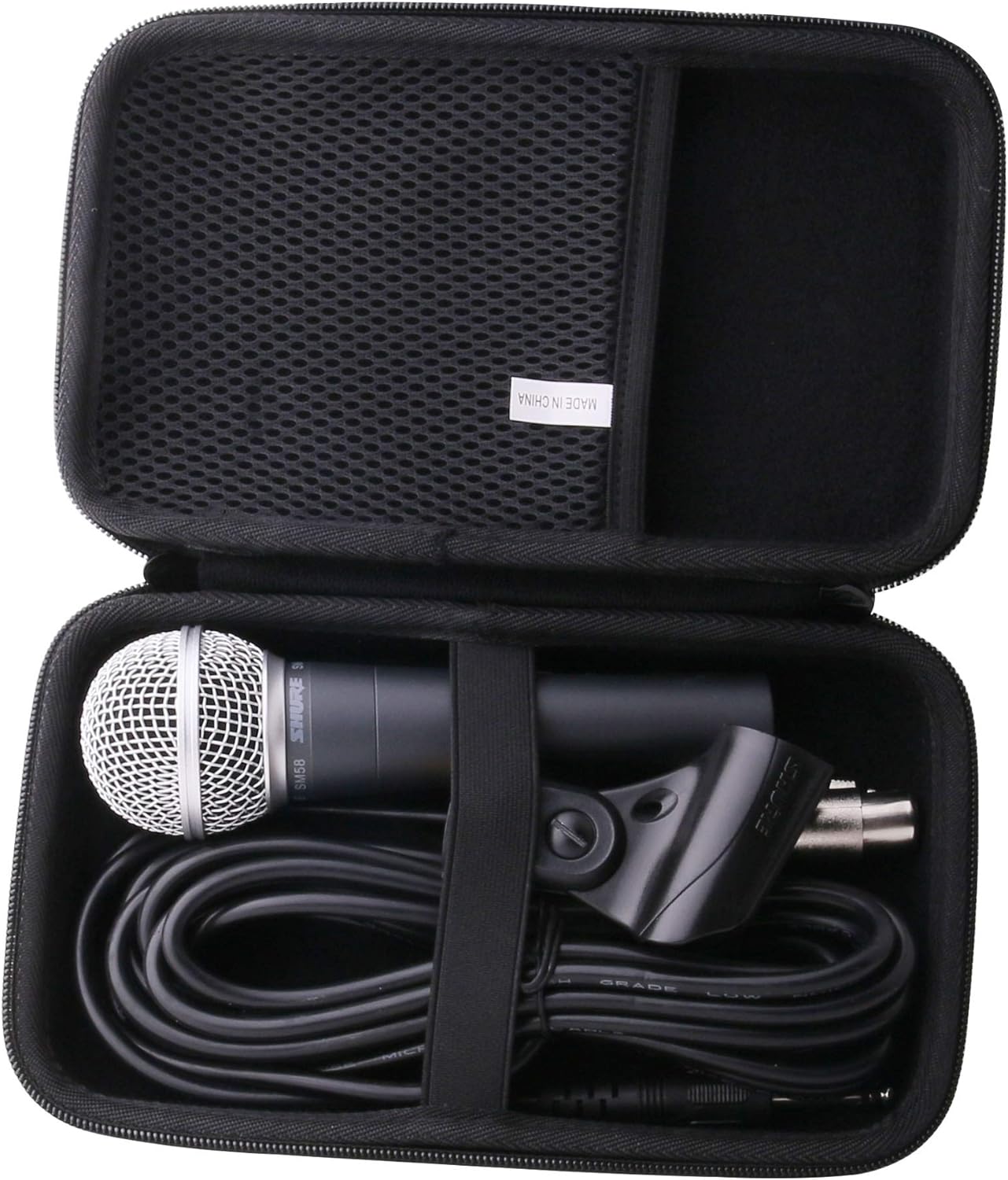 Funda de transporte rígida de EVA para micrófono vocal dinámico cardioide Shure SM58, marca Shure para múltiples modelos de micrófonos