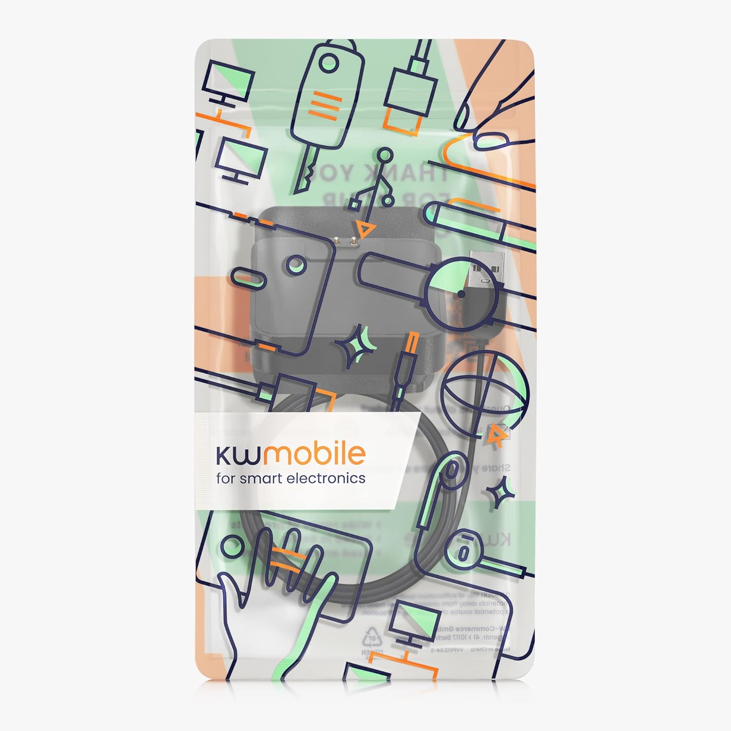 kwmobile Estación de acoplamiento compatible con Xiaomi Redmi Band 2 – Cable cargador de carga con soporte – Negro
