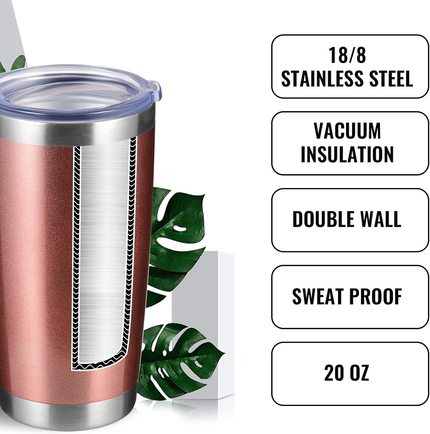 Vaso de acero inoxidable de doble pared con aislamiento al vacío, vaso para café, taza con tapa para viajar, resistente, con revestimiento de polvo,