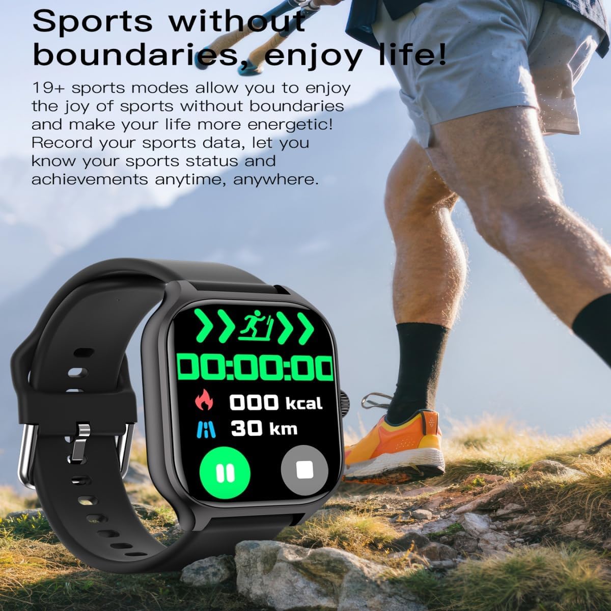AERXHF Reloj inteligente de seguimiento de actividad física para mujeres y hombres, reloj para iOS y Android (respuestahacer llamadas) de 2.01