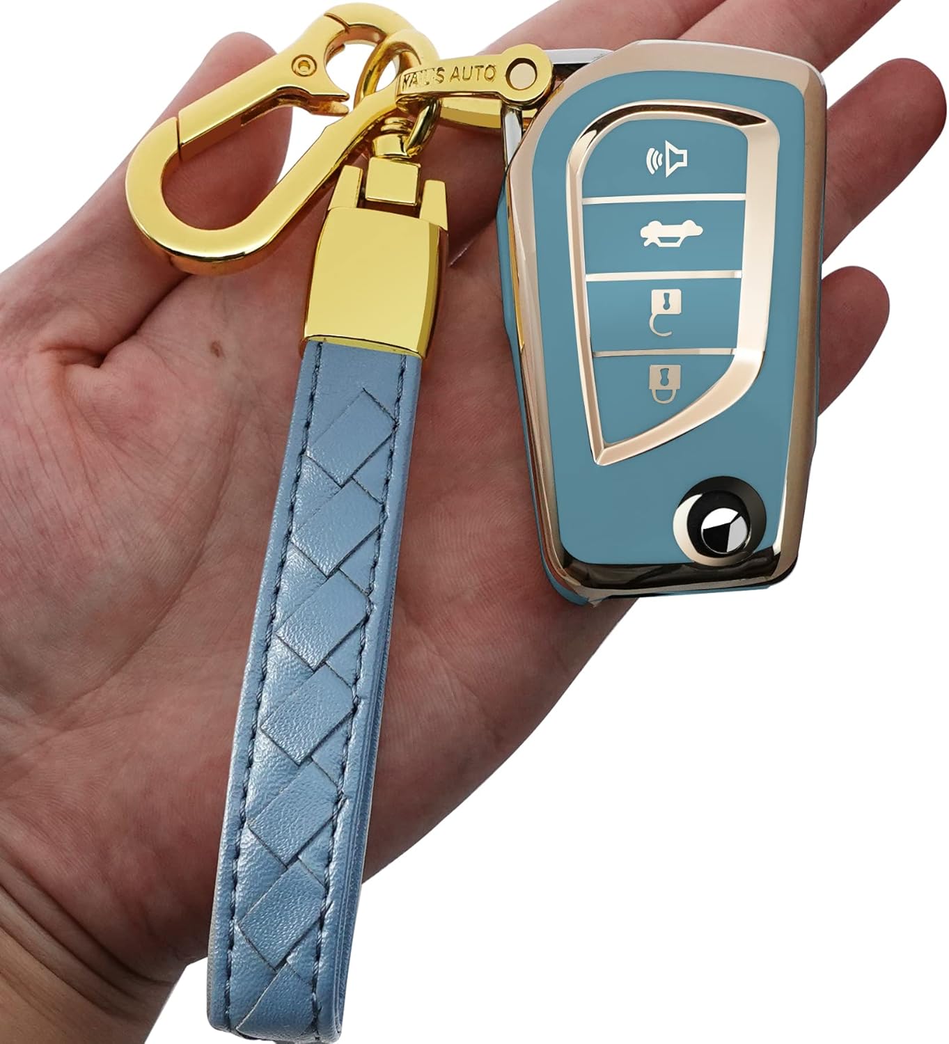 Funda para llavero Toyota con llavero, protector de TPU suave a la moda, compatible con Camry LESE, Corolla LESE Rav4 LE Flip Remote Smart Key
