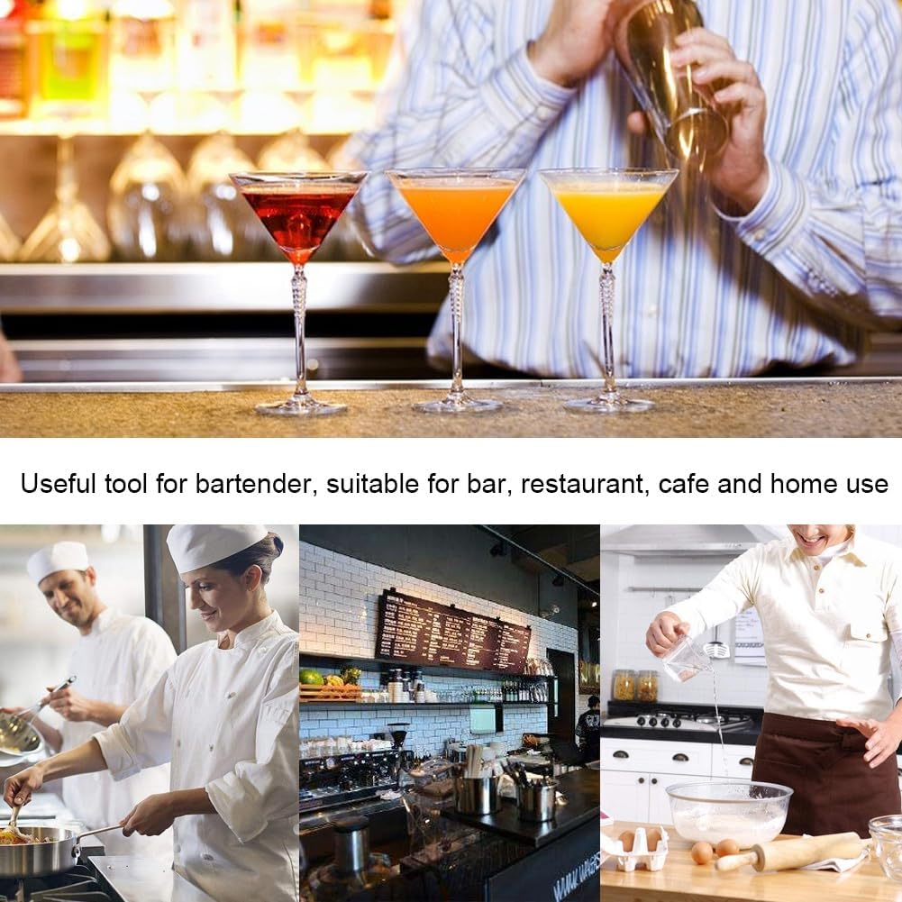 Cuchara de cóctel de acero inoxidable con mango largo, herramienta de mezcla resistente para bebidas, cócteles, café, esencial para camareros (cola