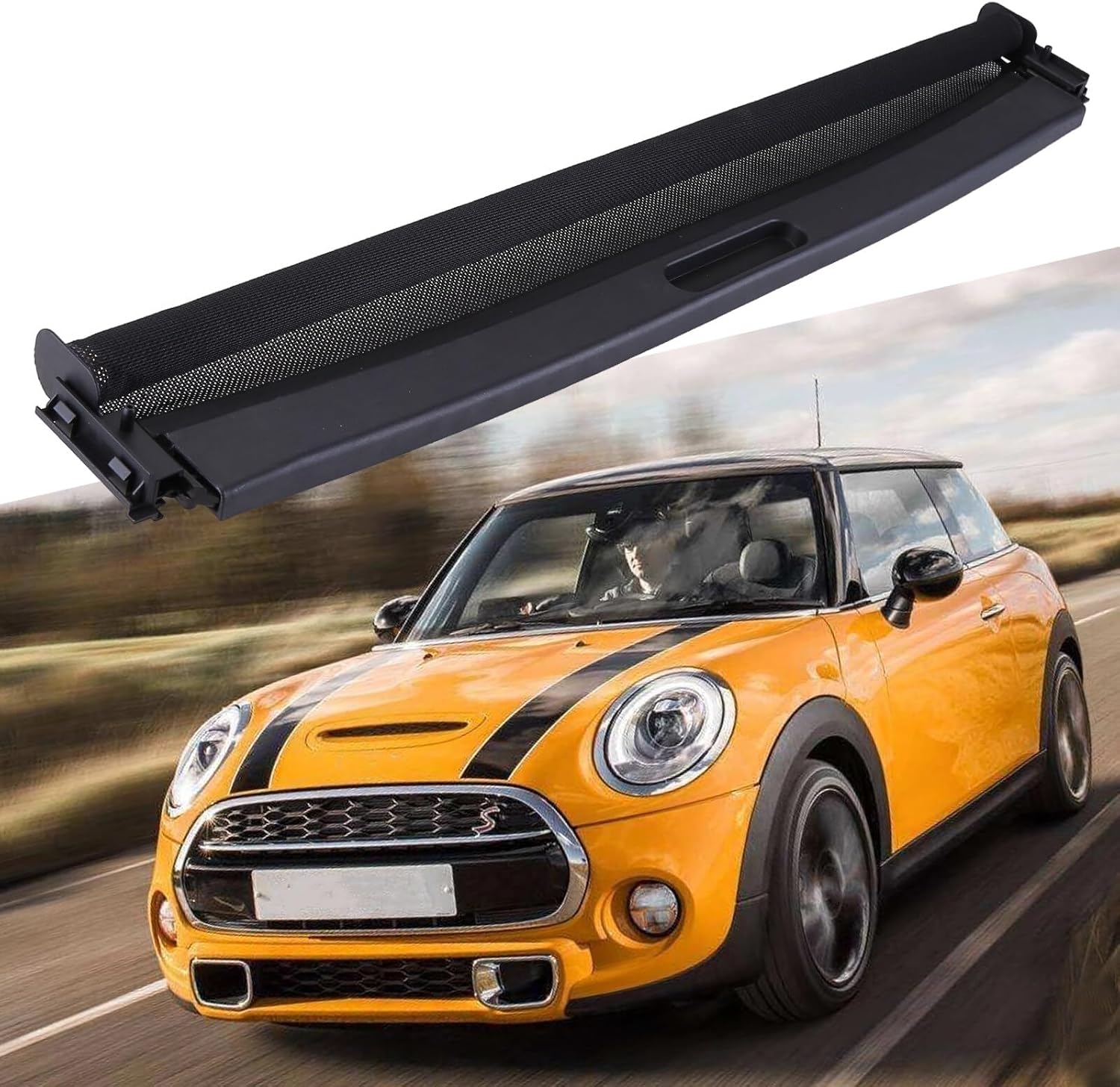 R50 R56 – Cubierta de parasol para techo corredizo trasero 54102755849 compatible con Mini Cooper R50 R56 2007-2016, cubierta de tela negra para