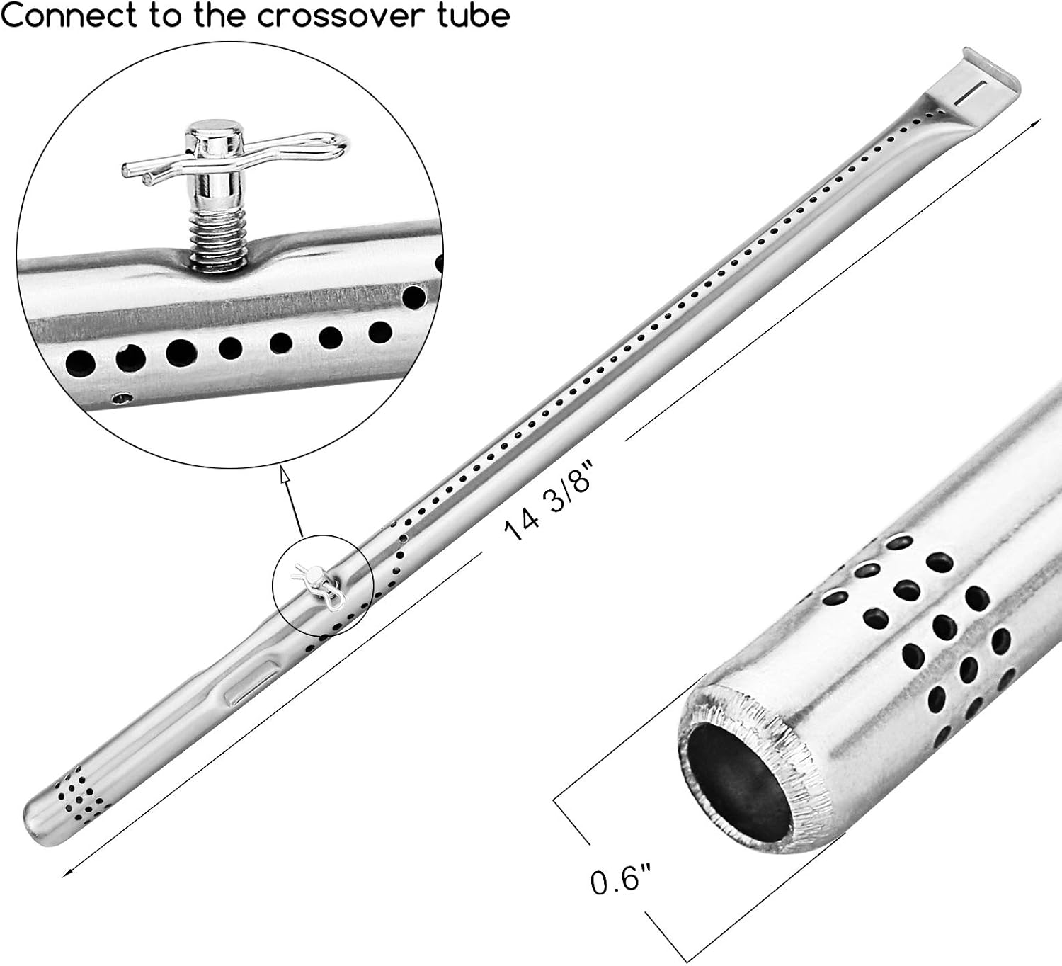 Utheer Piezas de parrilla para Charbroil Advantage Series 4 Burner 463240015, 463344015 463432215 463343015 463436815 Parrillas de gas Tubo de
