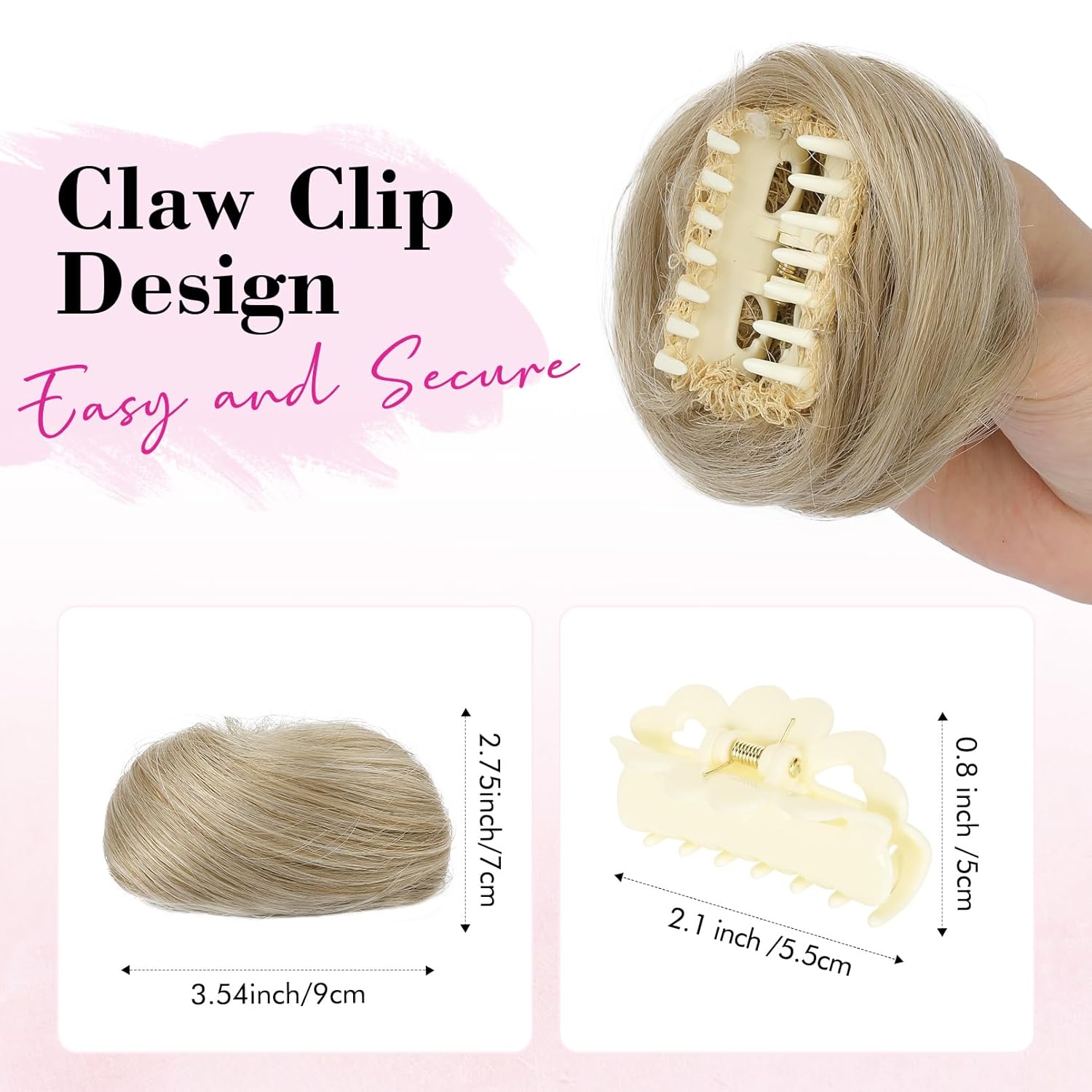 REECHO 2 extensiones de moño para cabello con clip de pinza HB001, accesorio de peluca, extensiones de peinado hacia arriba para mujeres y niñas