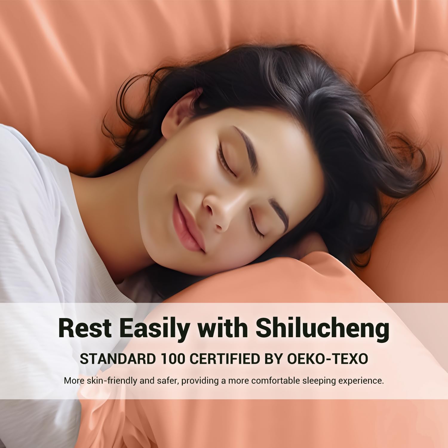 Shilucheng – Juego de sábanas de bambú transpirable y refrescante, 1800 hilos, súper sedosas, suaves, con 16 pulgadas de profundidad, lavable a