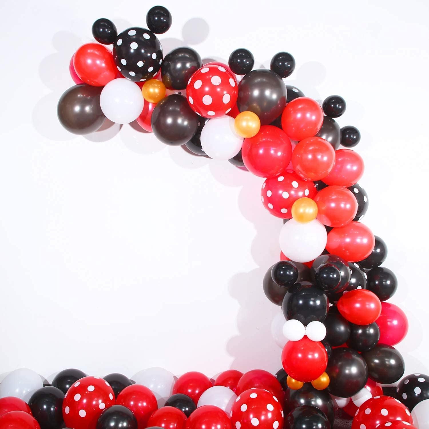 60 globos de lunares rojos y negros de mariquita, globos de punto ondulado, cumpleaños, boda, fiesta, suministros de decoración para niños (rojo