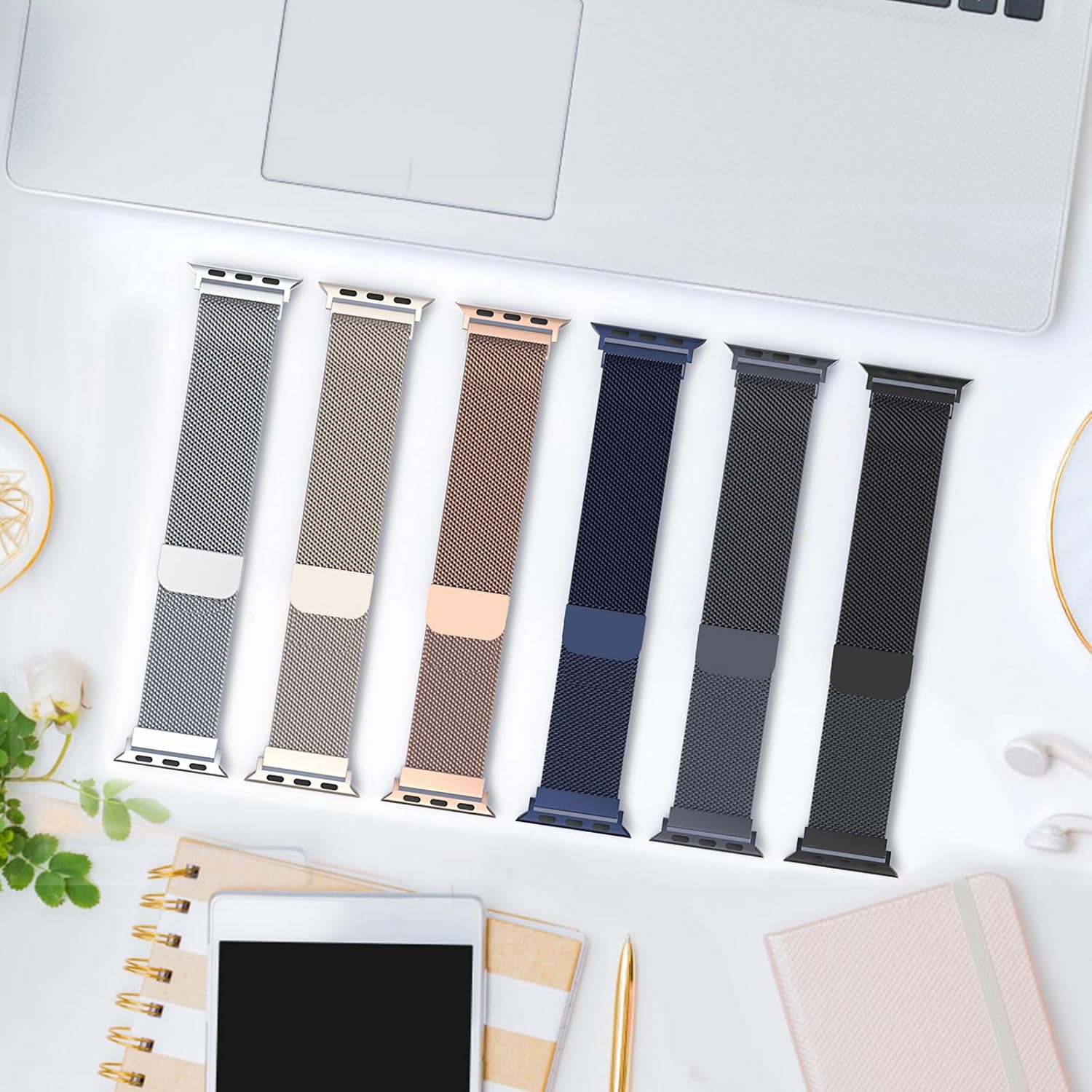 Correas de patente 2023 compatibles con Apple Watch Band de 1.496 in 1.575 in 1.614 in 1.654 in 1.732 in 1.772 in 1.929 in para mujeres y hombres,
