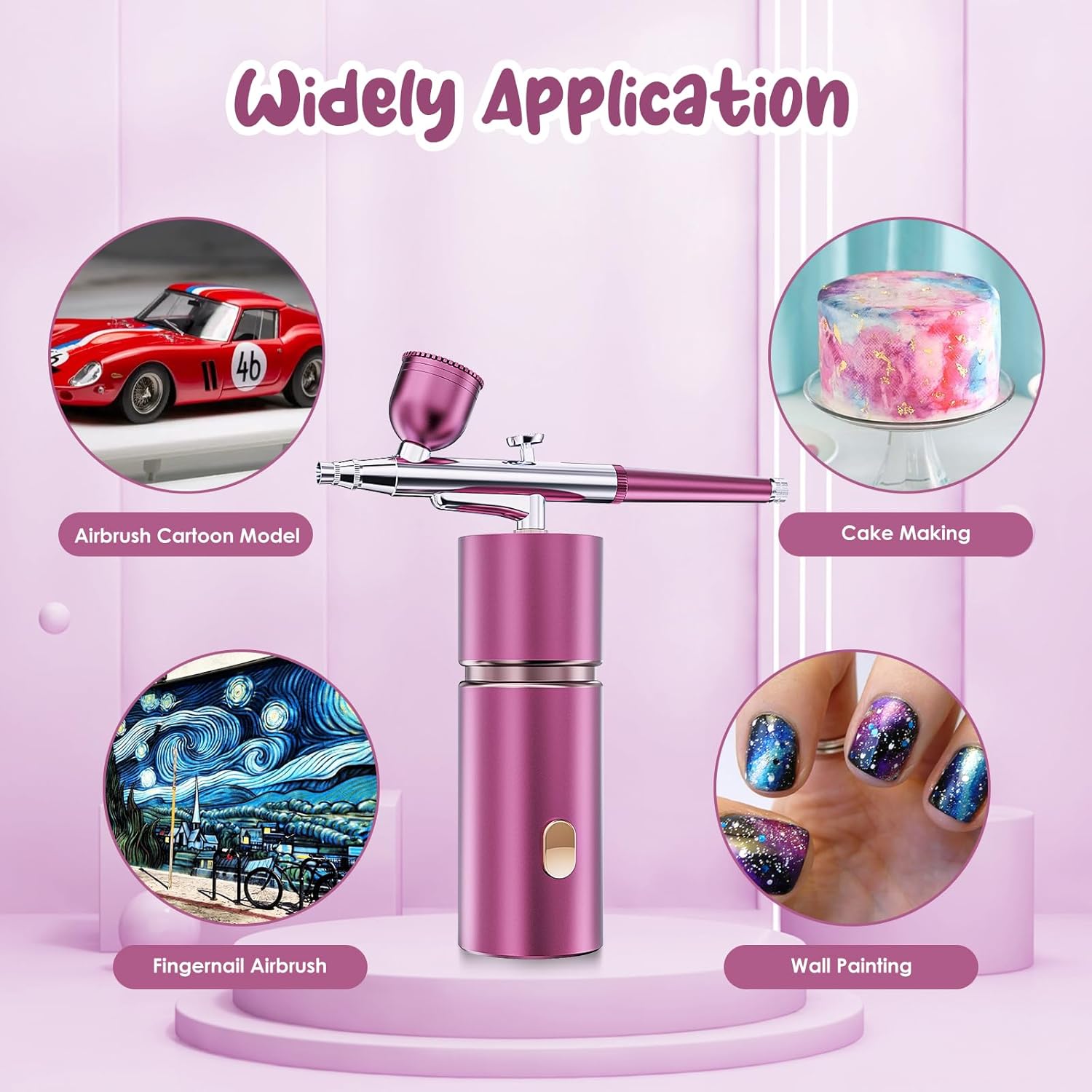 Airbrush-Kit – Cepillo de aire inalámbrico de alta presión con compresor – Aerógrafo para uñas Mini recargable de mano aerógrafo máquina para