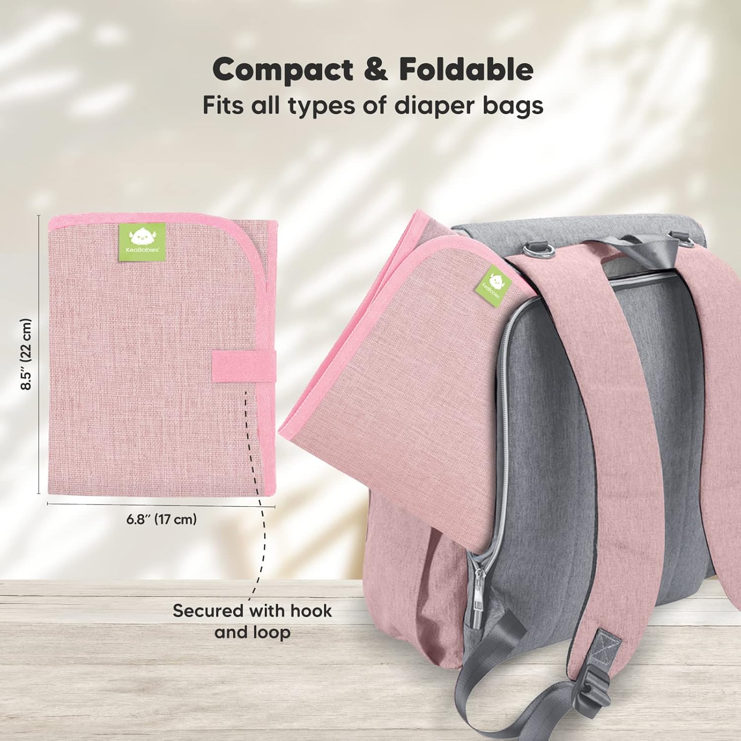 KeaBabies Cambiador de pañales portátil y paquete de 3 sacos de dormir para bebé, tapete cambiador plegable impermeable para bebé, manta orgánica