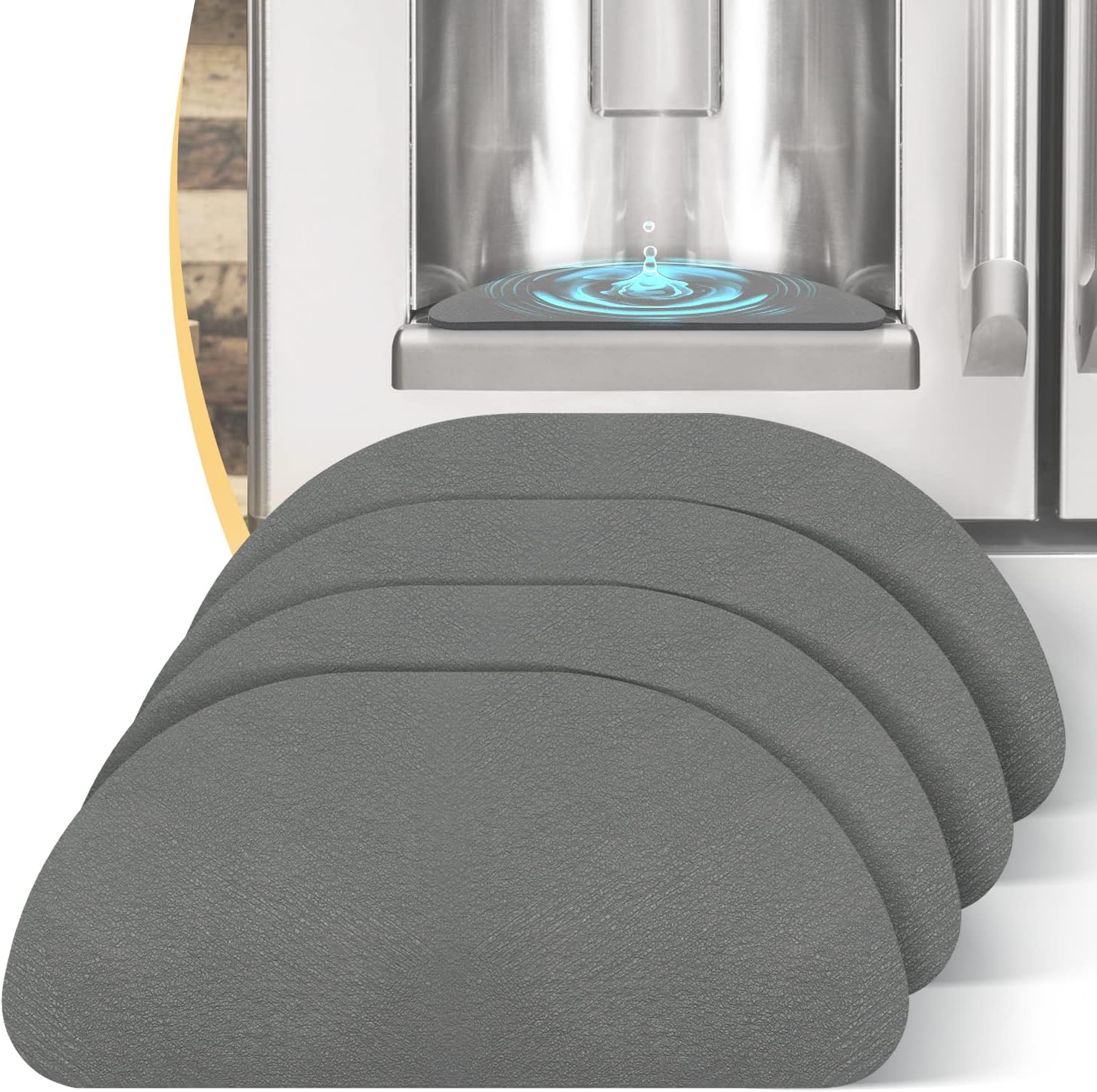 LOPNUR Bandeja de goteo para refrigerador, receptor de goteo para refrigerador para bandeja de agua, paquete de 4 mini bandejas de goteo de agua