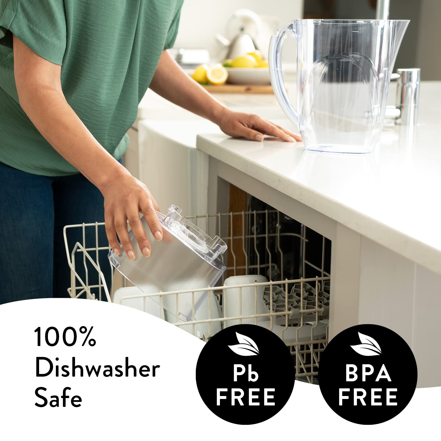 Aqua Optima Paquete de 6 tazas de jarra de filtro de agua para grifo y agua potable con 3 filtros Evolve+, reduce los microplásticos, mejora el