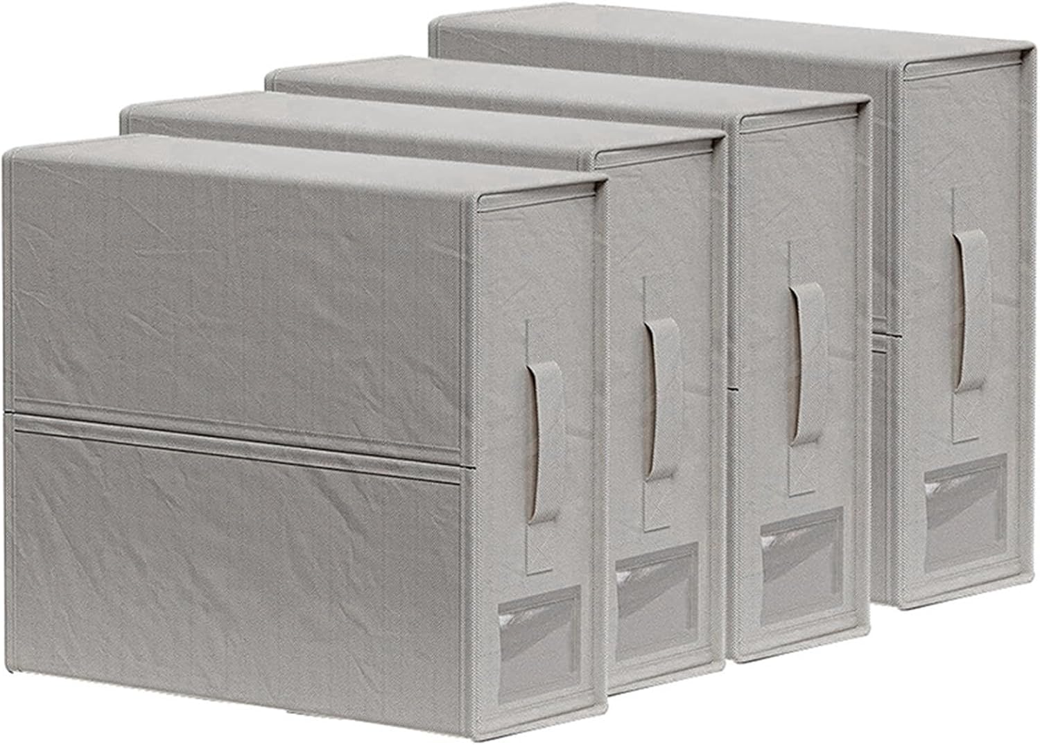 kekafu Organizador de ropa de cama plegable,Contenedores de almacenamiento de tela de lino para sábanas,Fundas nórdicas y fundas de almohada,Cajas