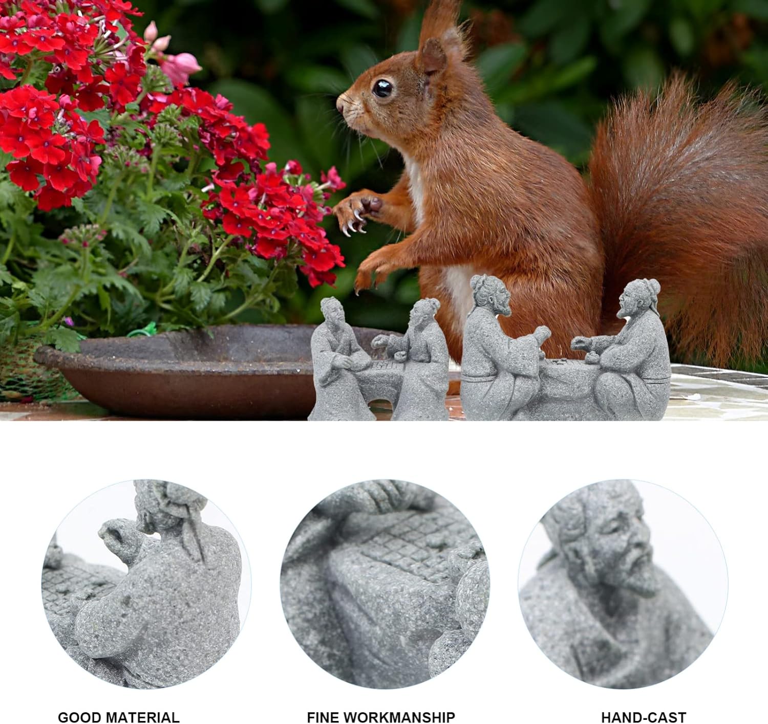 Operitacx Decoraciones de pecera, figuras de jardín, decoración al aire libre, piedra arenisca zen, estatua china de anciano, figura de maceta para